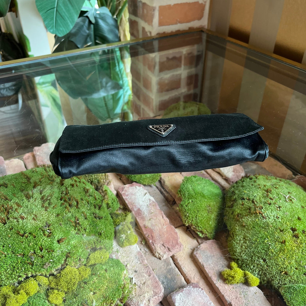 PRADA Black Raso Silk Clutch