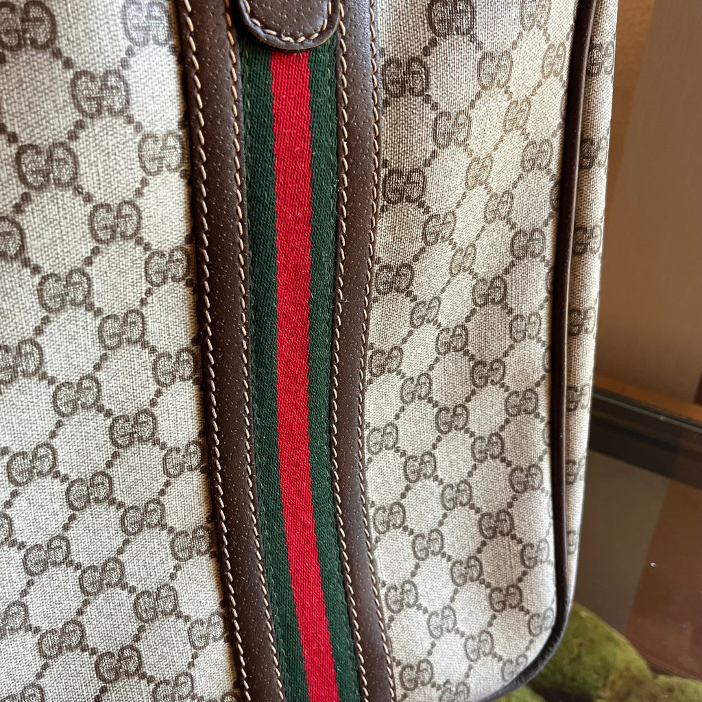 GUCCI Beige GG Supreme Canvas Vintage Suitcase
