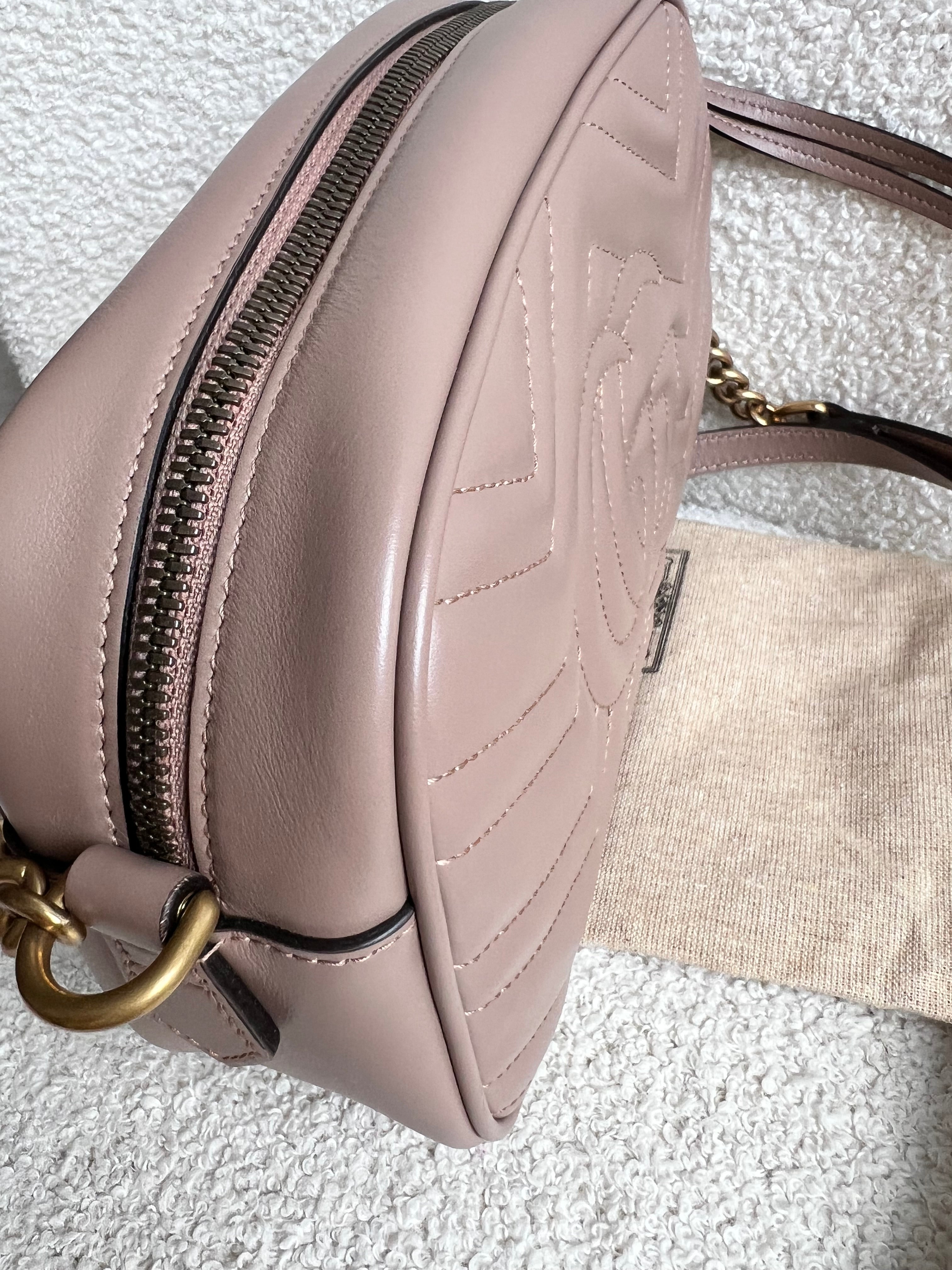 Gucci GG Marmont Porcelain Rose Small Shoulder Bag (RRP £1440)