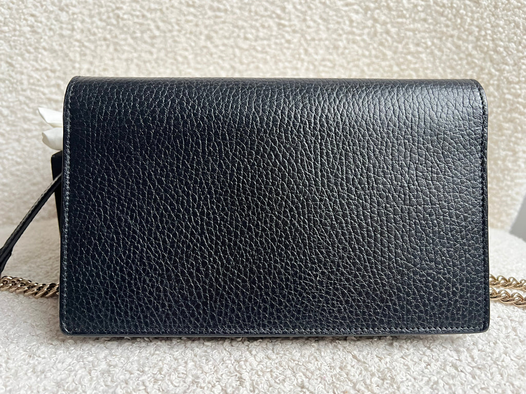 Gucci Black Interlocking GG Chain Wallet