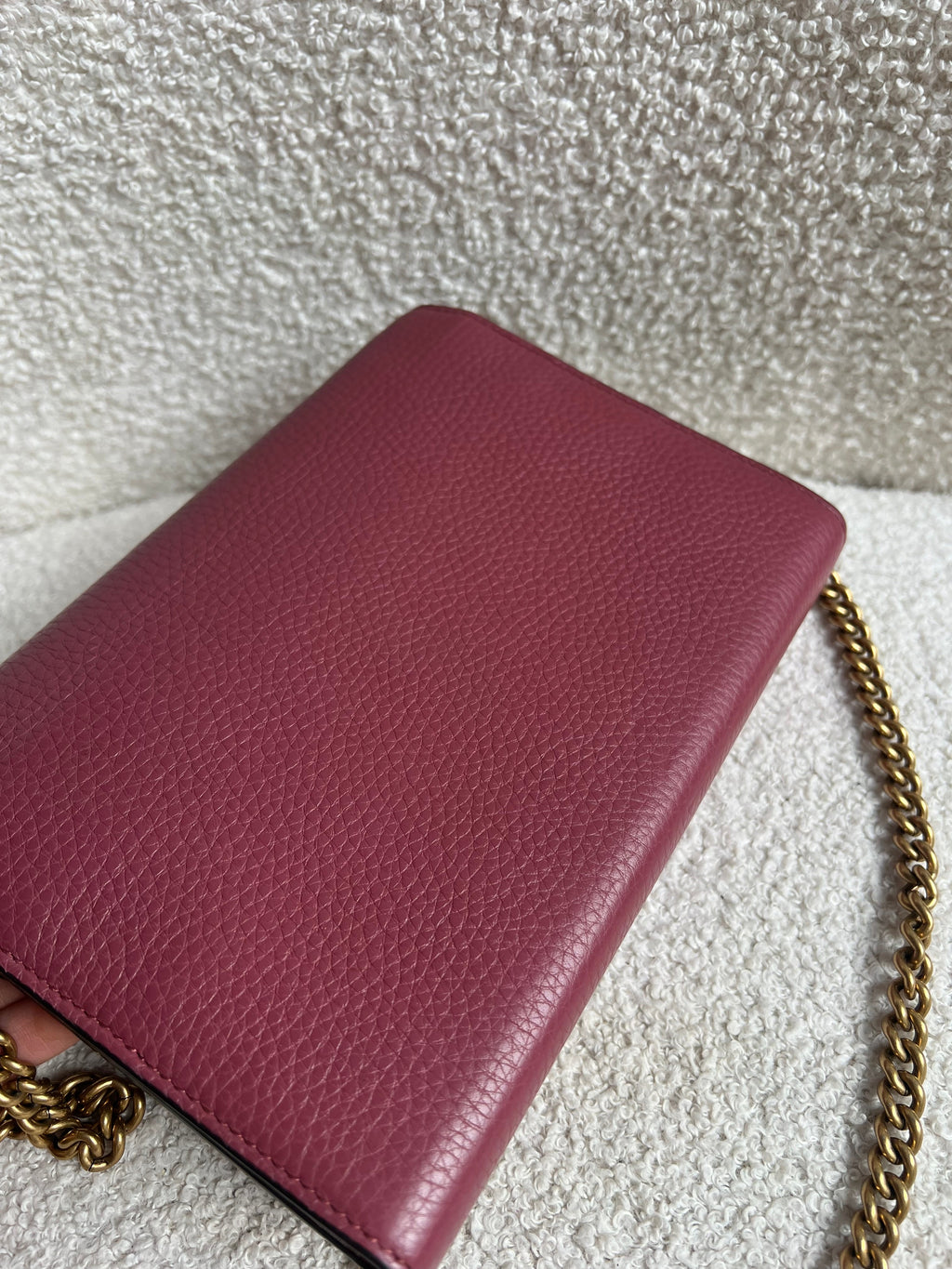 Gucci Rose Pink GG Marmont Chain Wallet (RRP £1195)