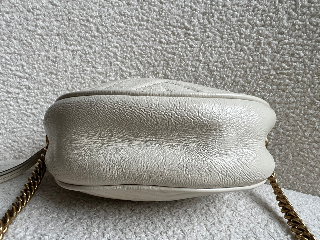 Gucci GG Round White Marmont Small Shoulder Bag (RRP £1,090)