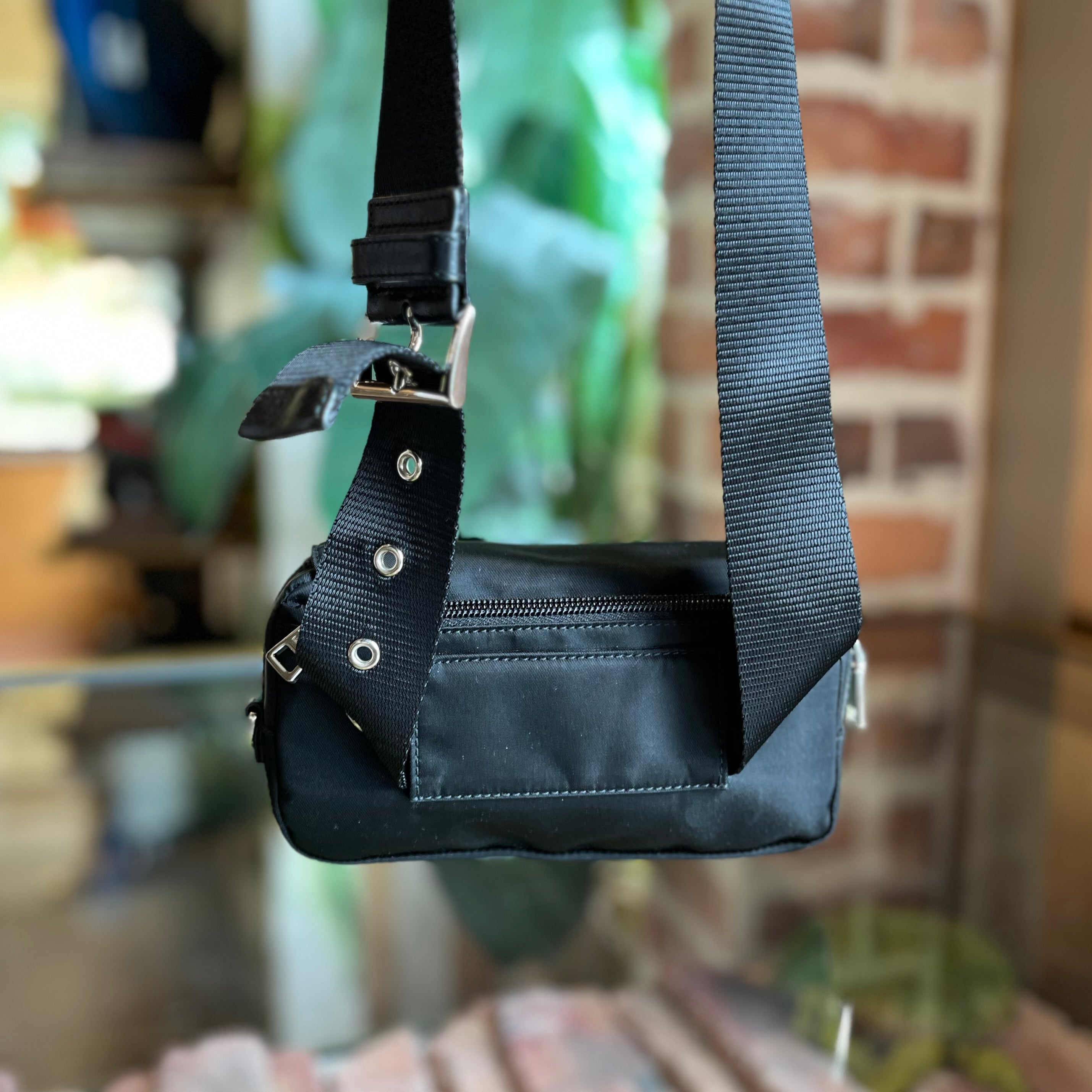 PRADA Black Nylon Belt Bag