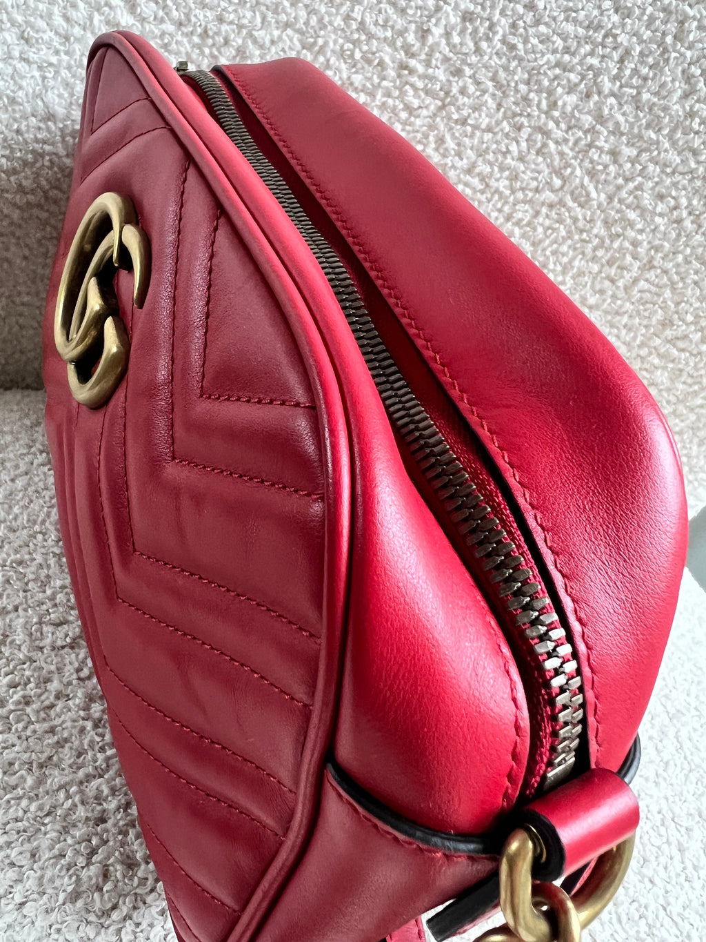 Gucci GG Red Marmont Small Shoulder Bag (RRP £1,440)