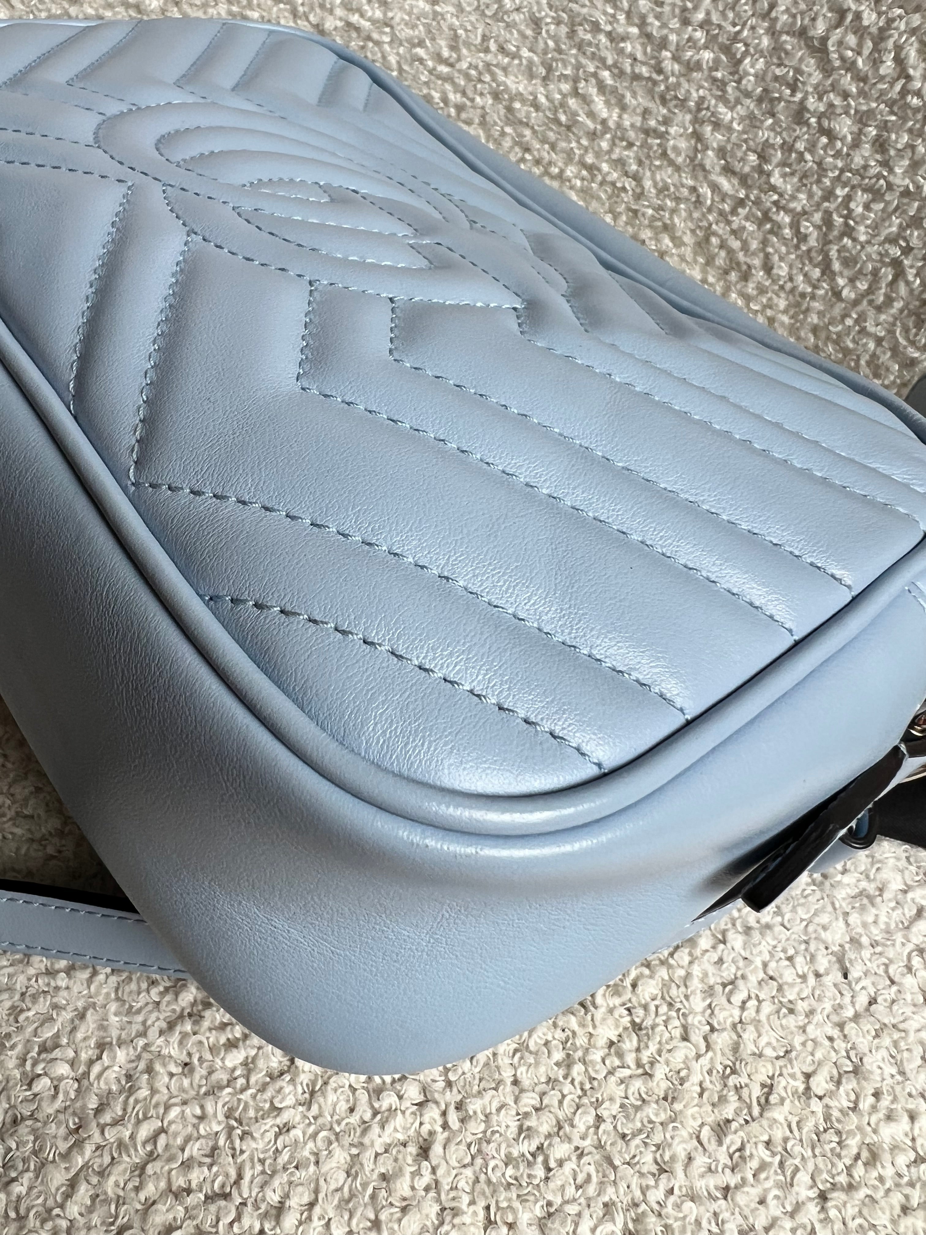 Gucci GG Pale Blue Marmont Small Shoulder Bag (RRP £1440)
