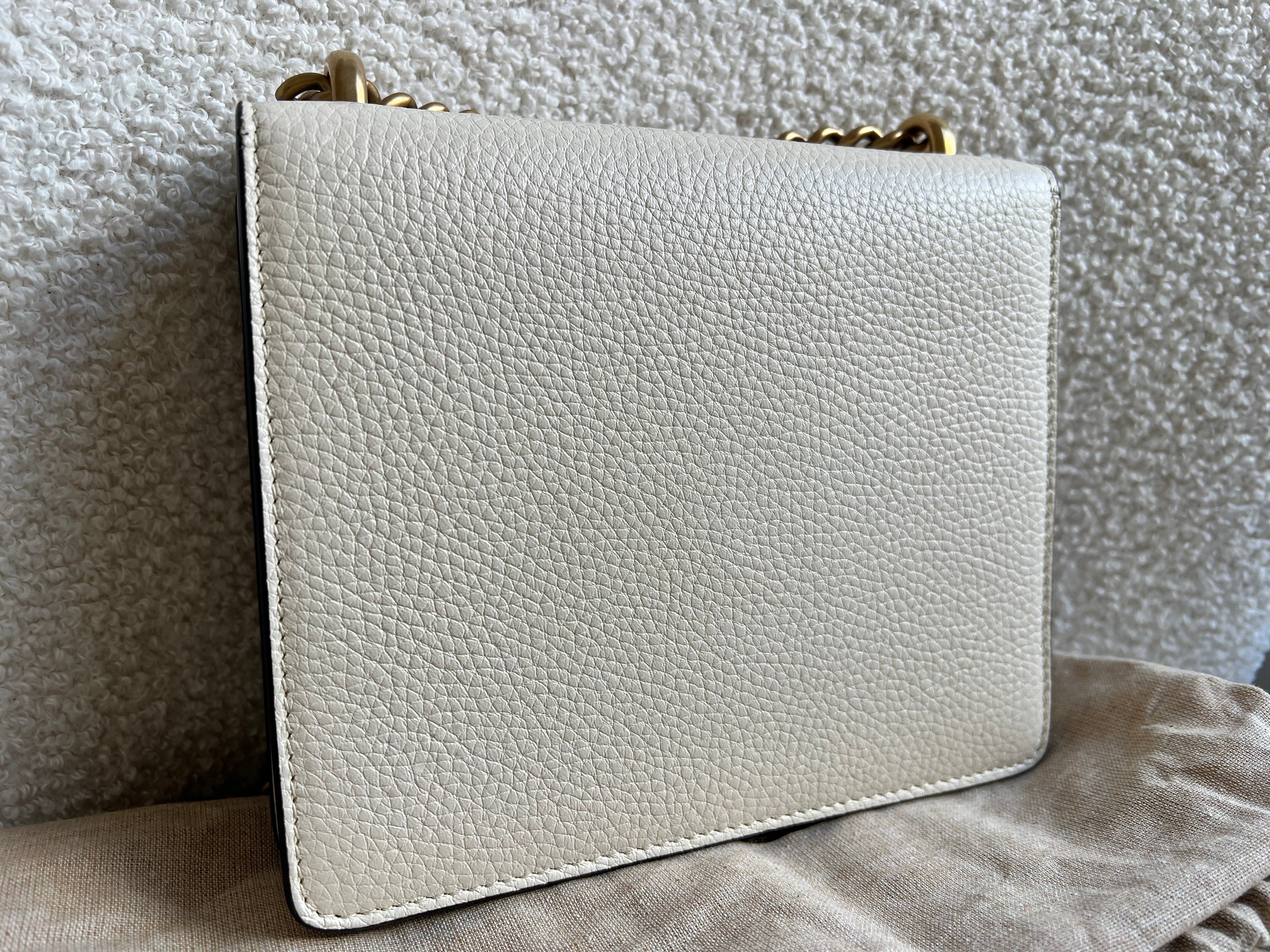 Gucci Cream GG Marmont Chain Mini Bag