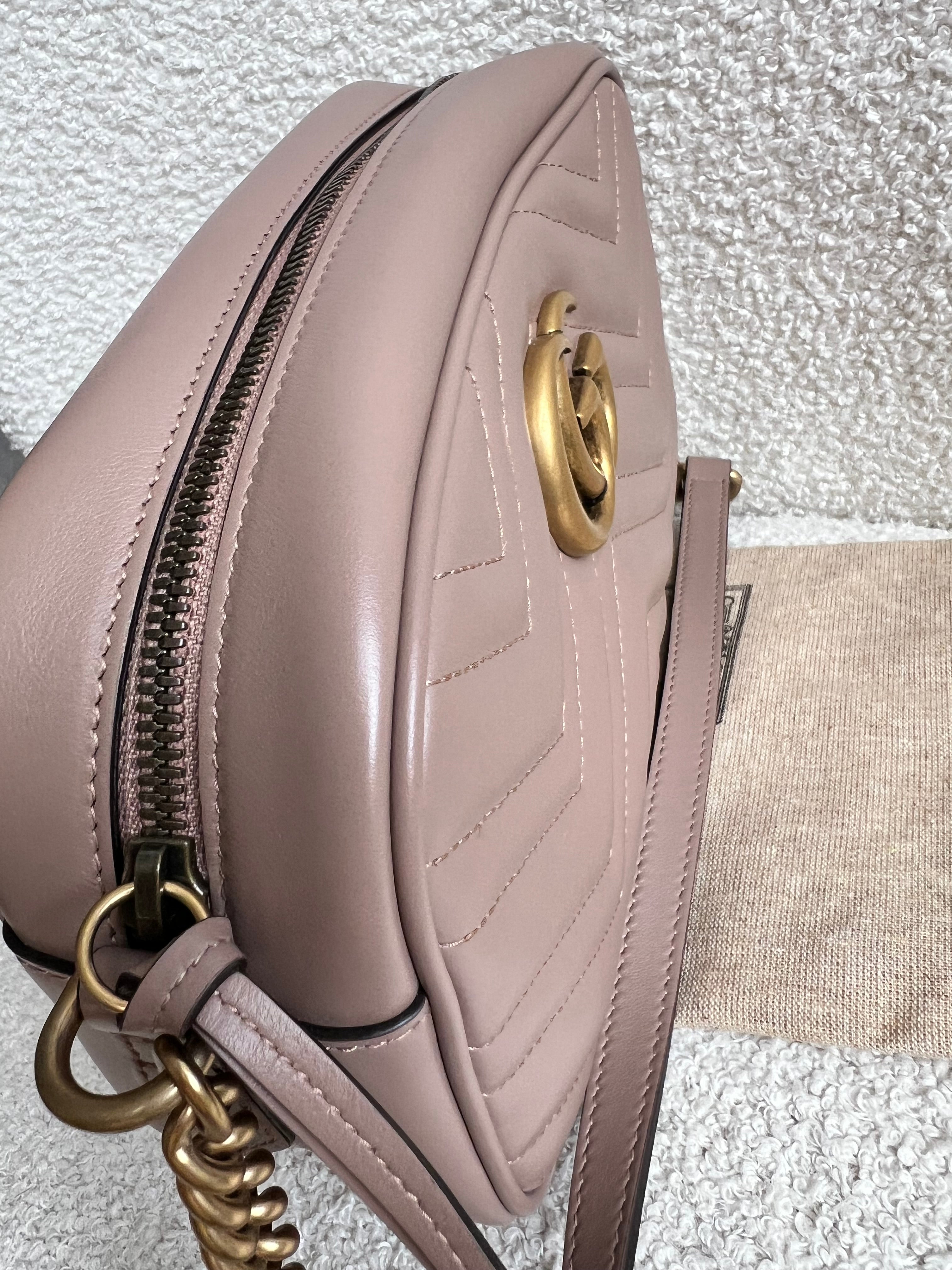 Gucci GG Marmont Porcelain Rose Small Shoulder Bag (RRP £1440)