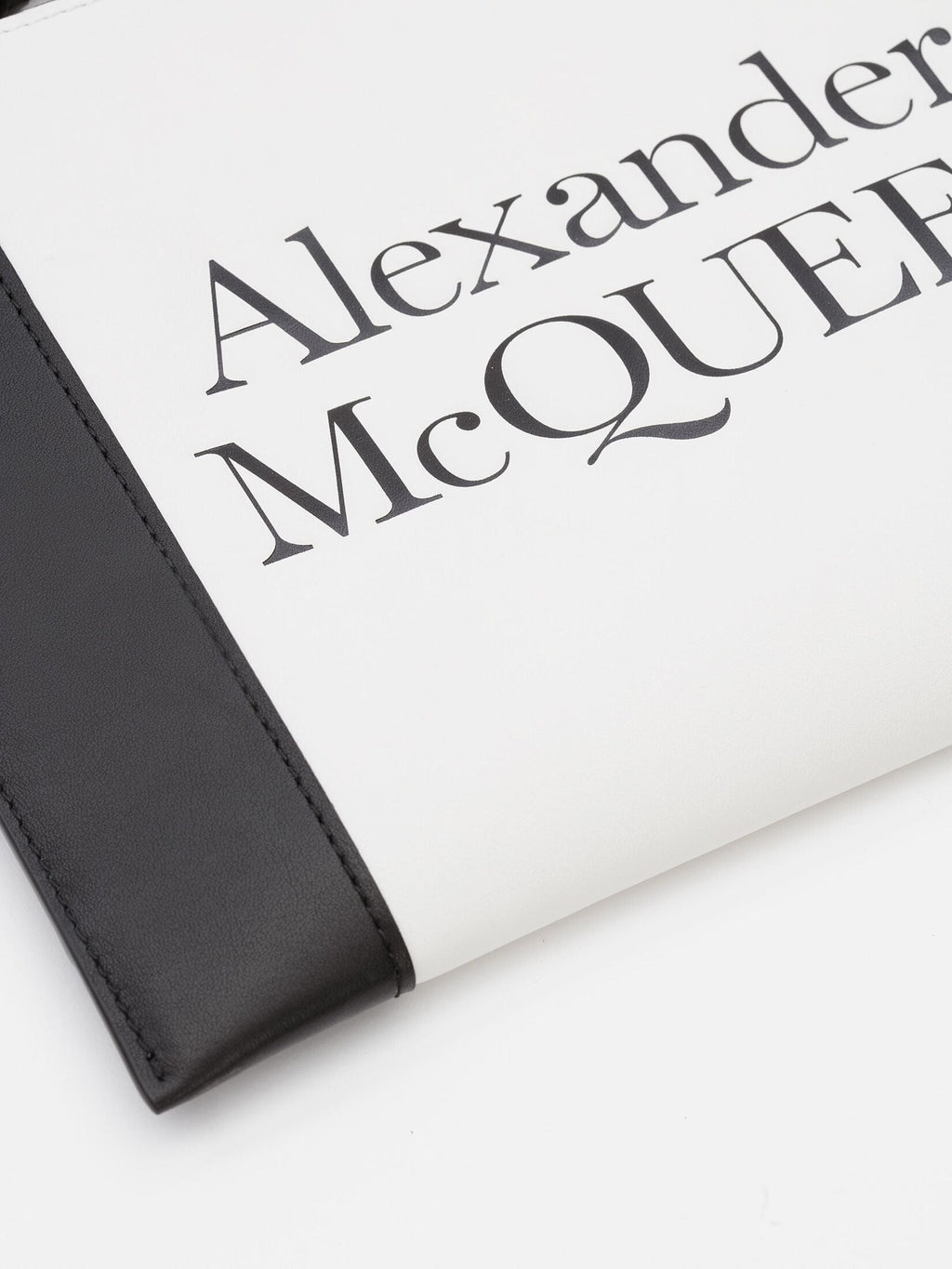 ALEXANDER MCQUEEN SIGNATURE ZIPPER CALFSKIN POUCH WRISTLET