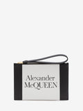 ALEXANDER MCQUEEN SIGNATURE ZIPPER CALFSKIN POUCH WRISTLET