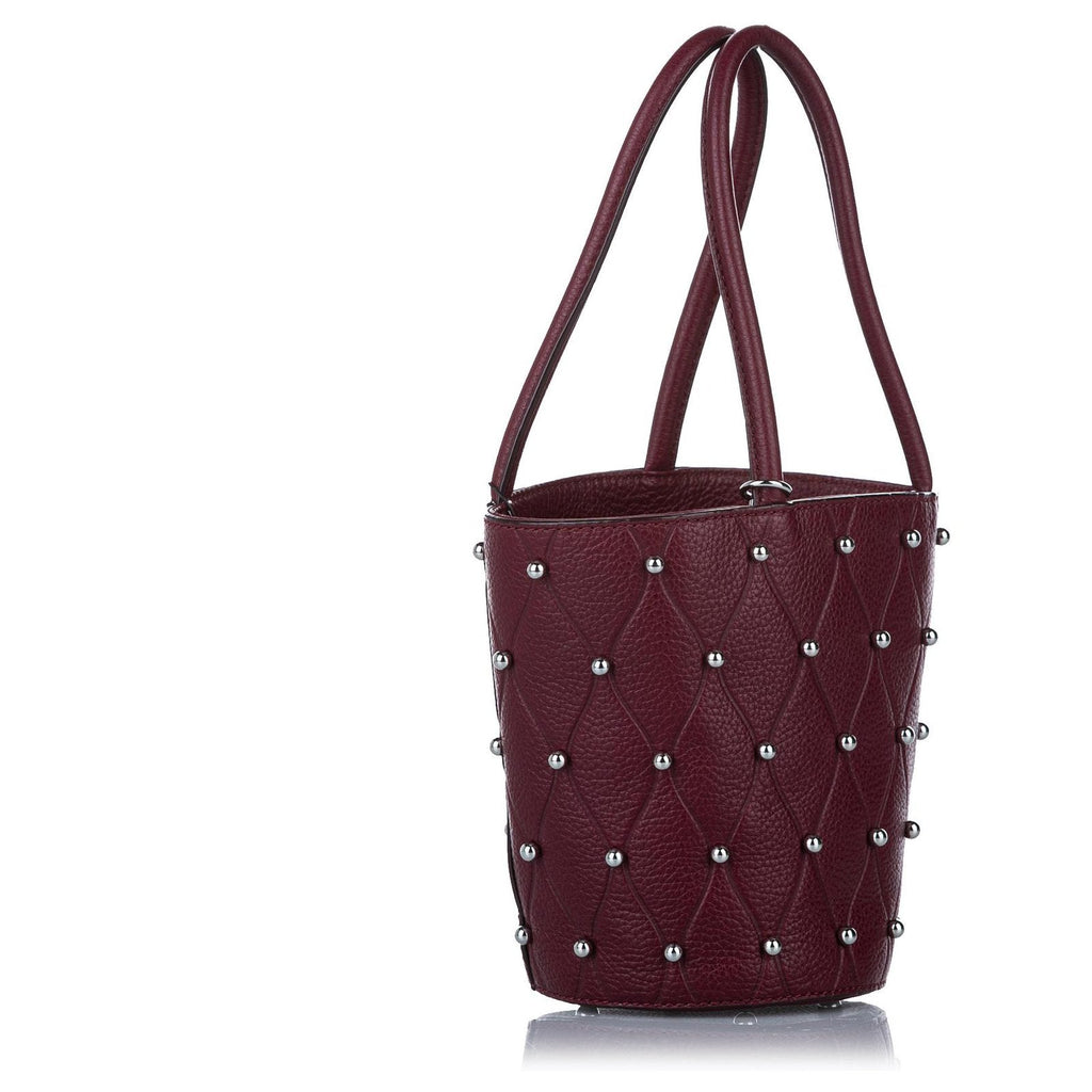ALEXANDER WANG CALFSKIN STUDDED MINI ROXY BUCKET BAG