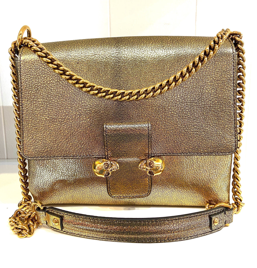 ALEXANDER MCQUEEN TWIN SKULL FLAP BAG