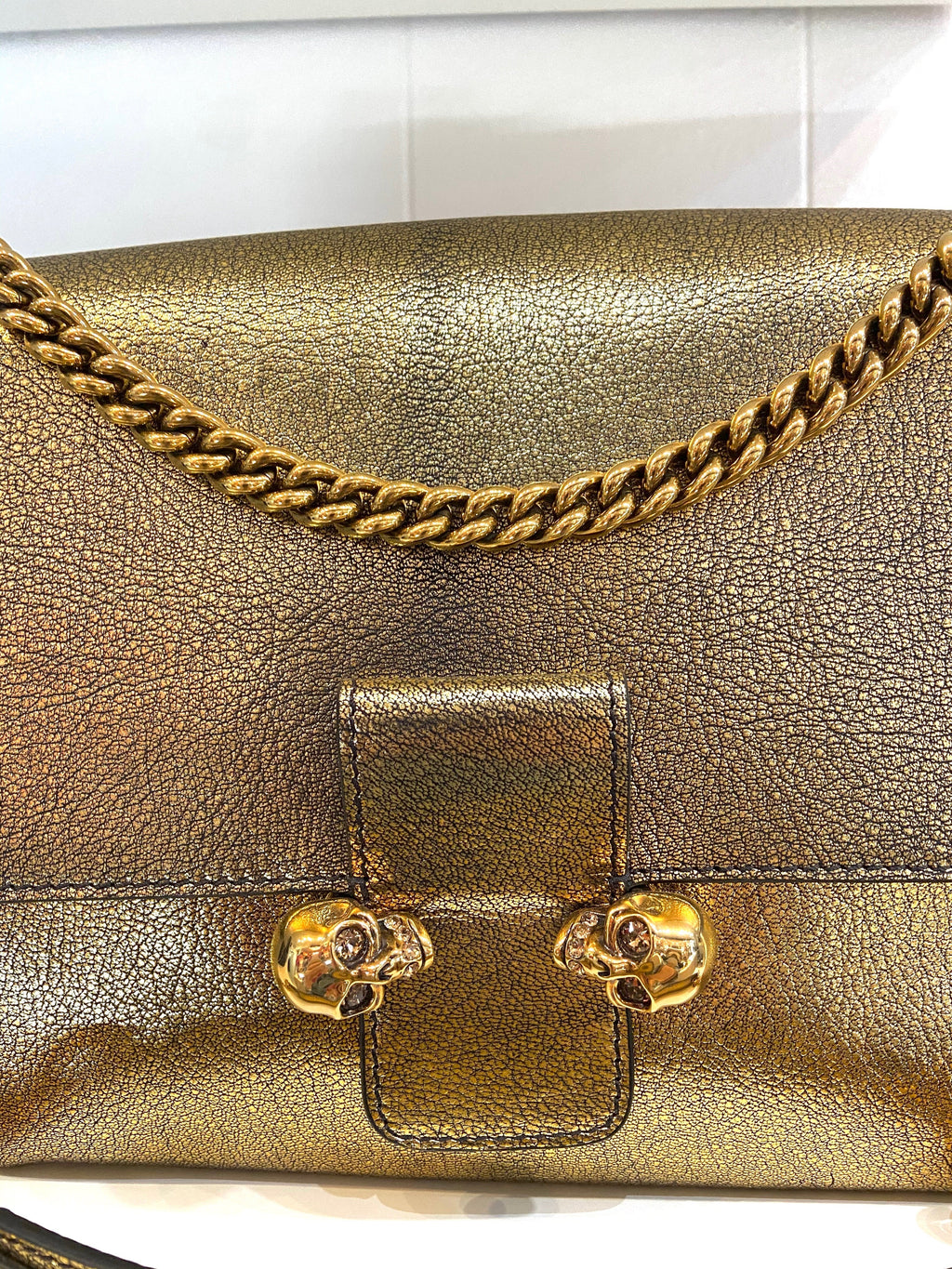 ALEXANDER MCQUEEN TWIN SKULL FLAP BAG