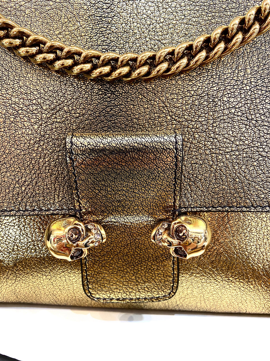 ALEXANDER MCQUEEN TWIN SKULL FLAP BAG