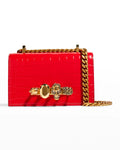 ALEXANDER MCQUEEN SMALL CROC EMBOSSED JEWELLED SATCHEL