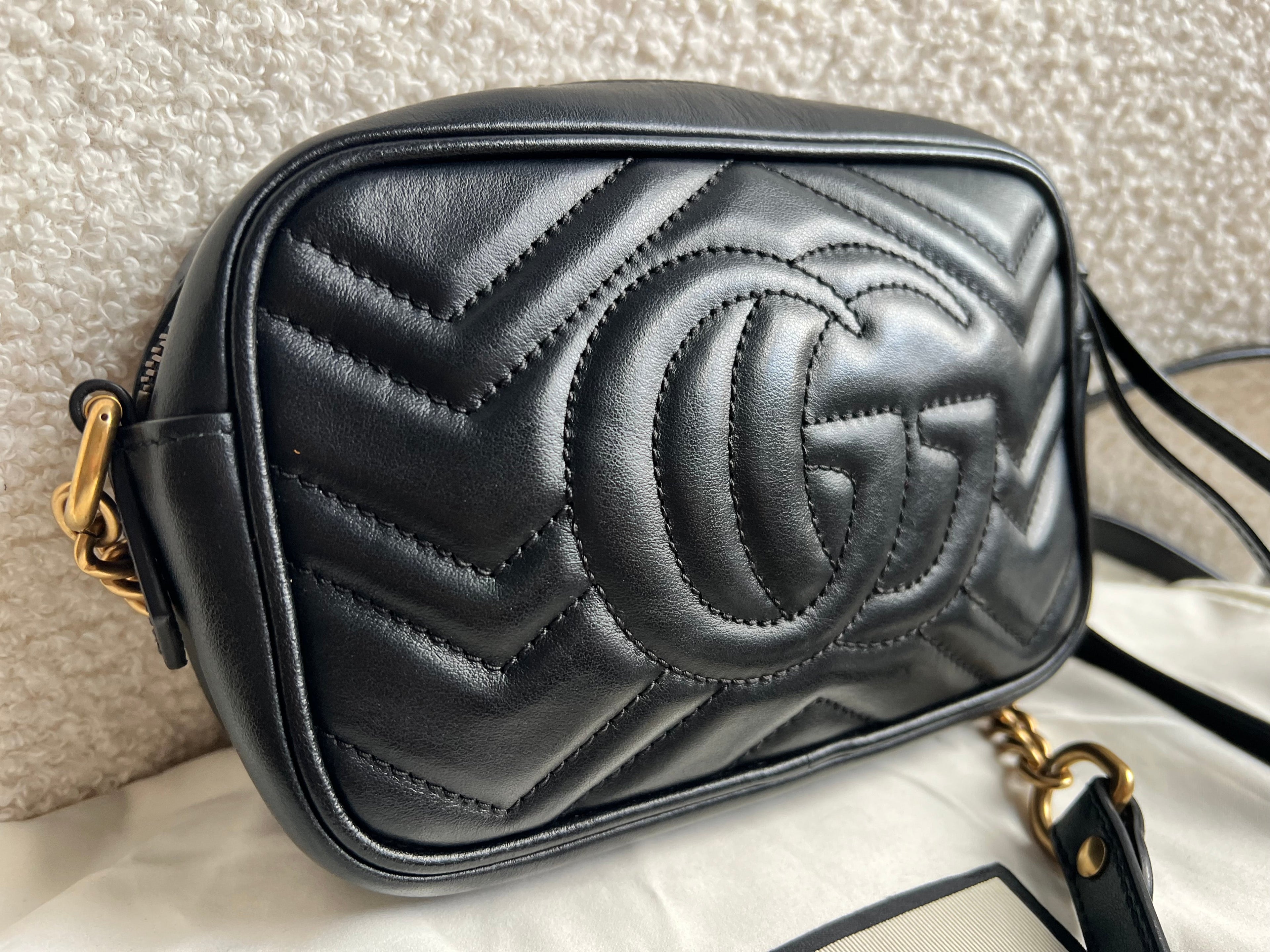 Gucci GG Black Marmont Mini Shoulder Bag (RRP £1,360)