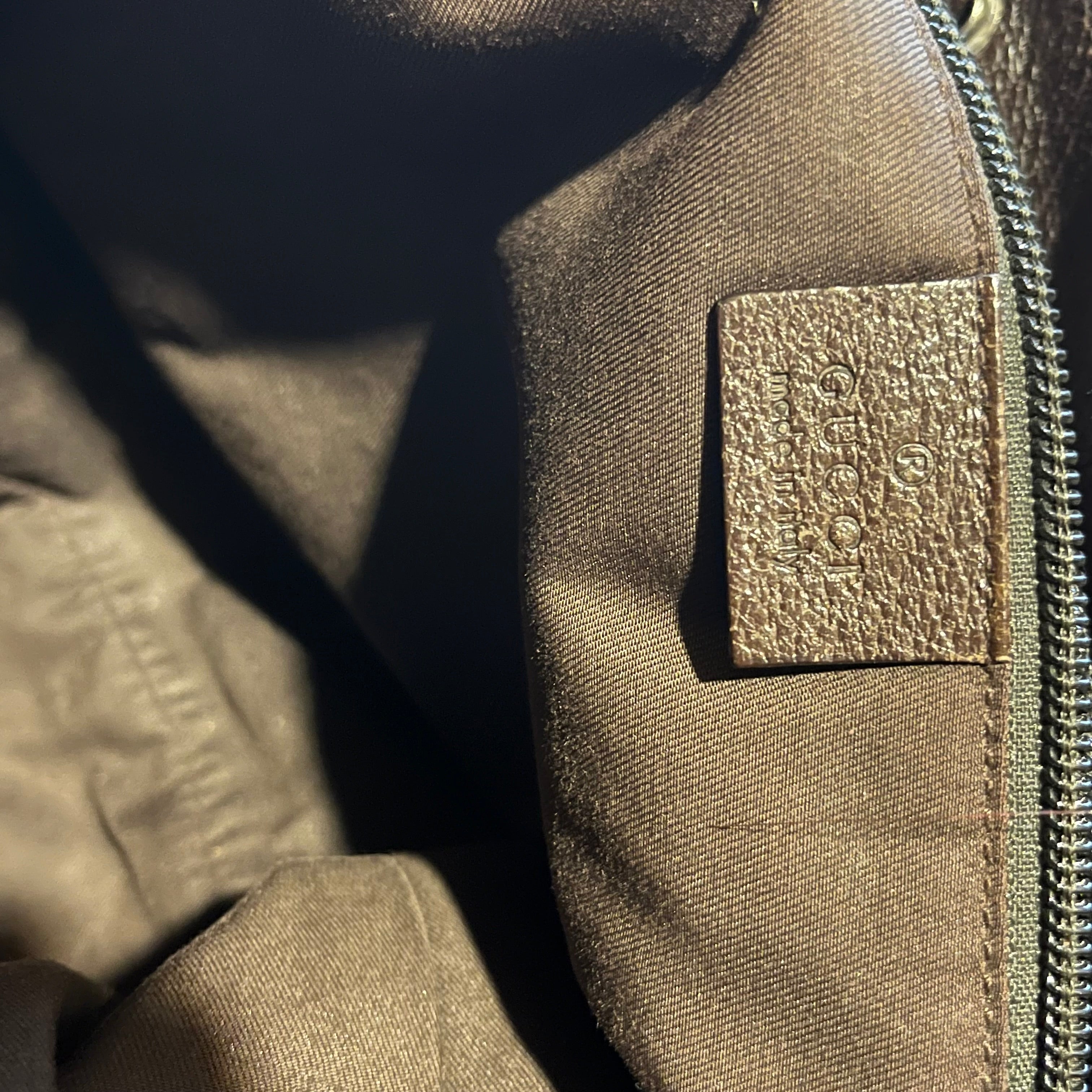 GUCCI Piston Lock GG Monogram Canvas Backpack