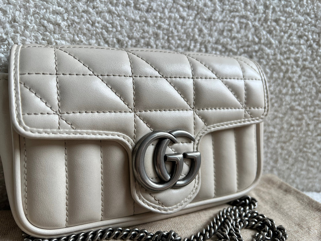 Gucci GG Cream Marmont Super Mini Aria Shoulder Bag (RRP £985)