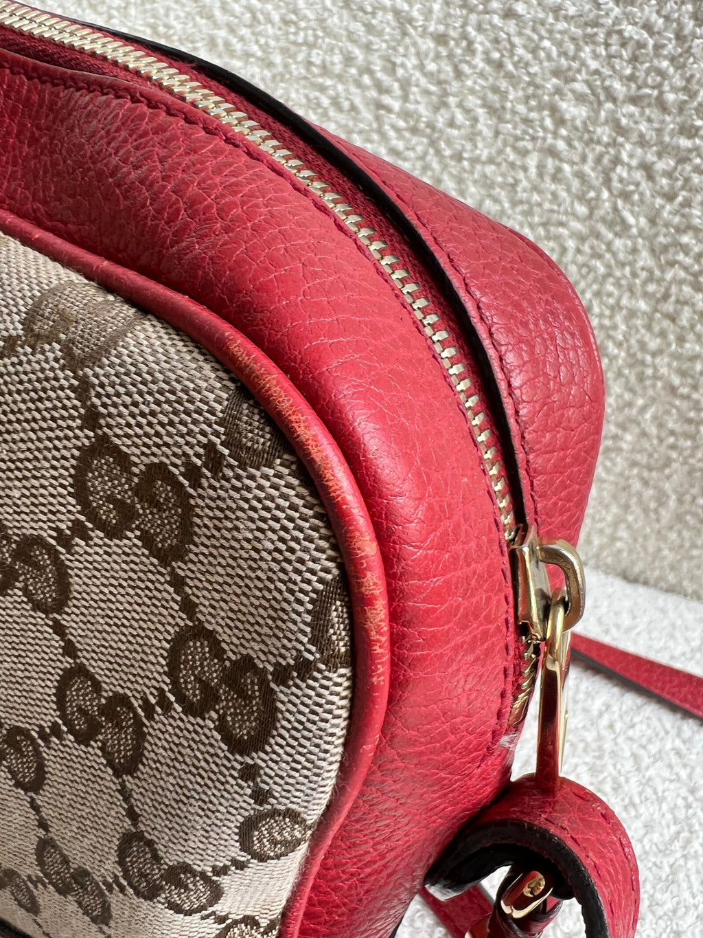 Gucci Bree GG Canvas Red Small Messenger Bag