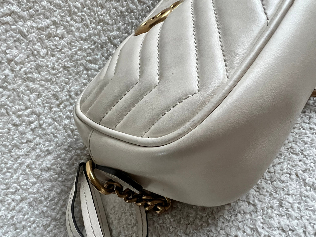 Gucci GG White Marmont Mini Shoulder Bag (RRP £1,360)