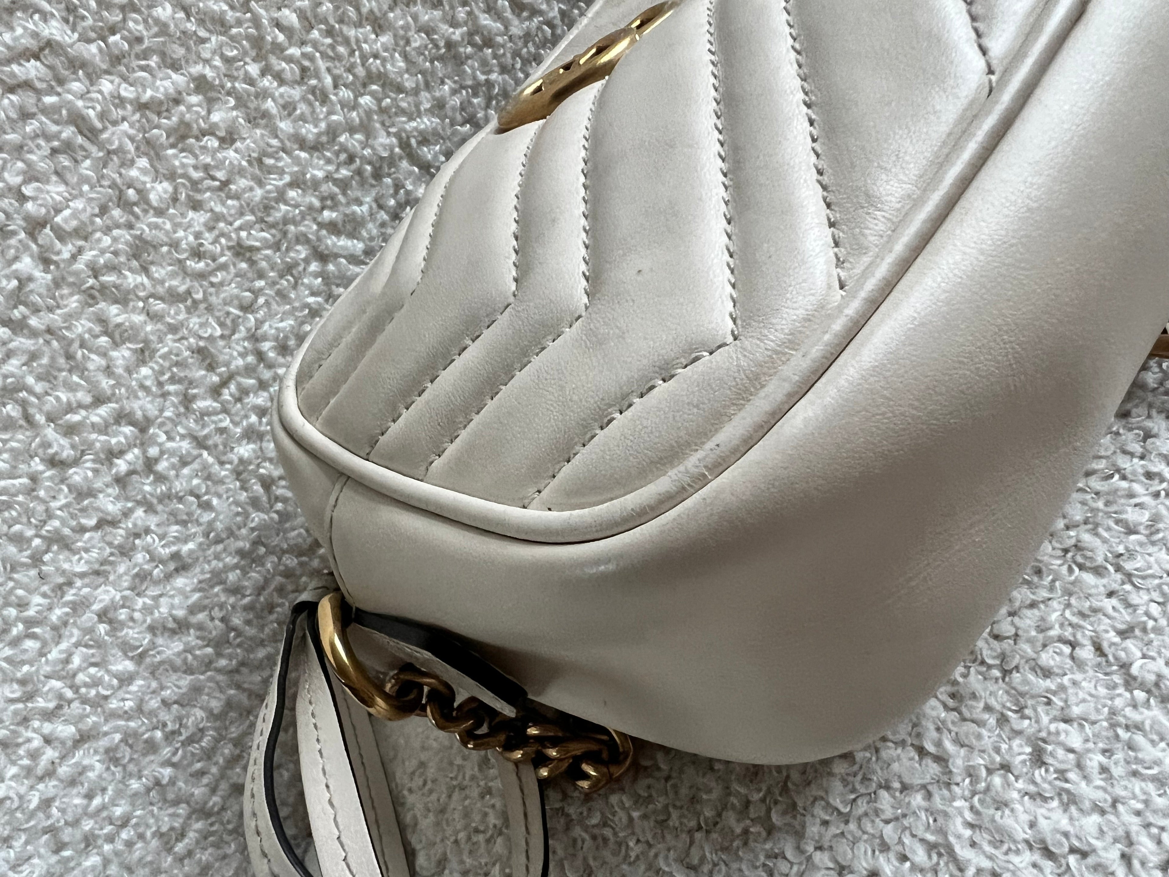 Gucci GG White Marmont Mini Shoulder Bag (RRP £1,360)