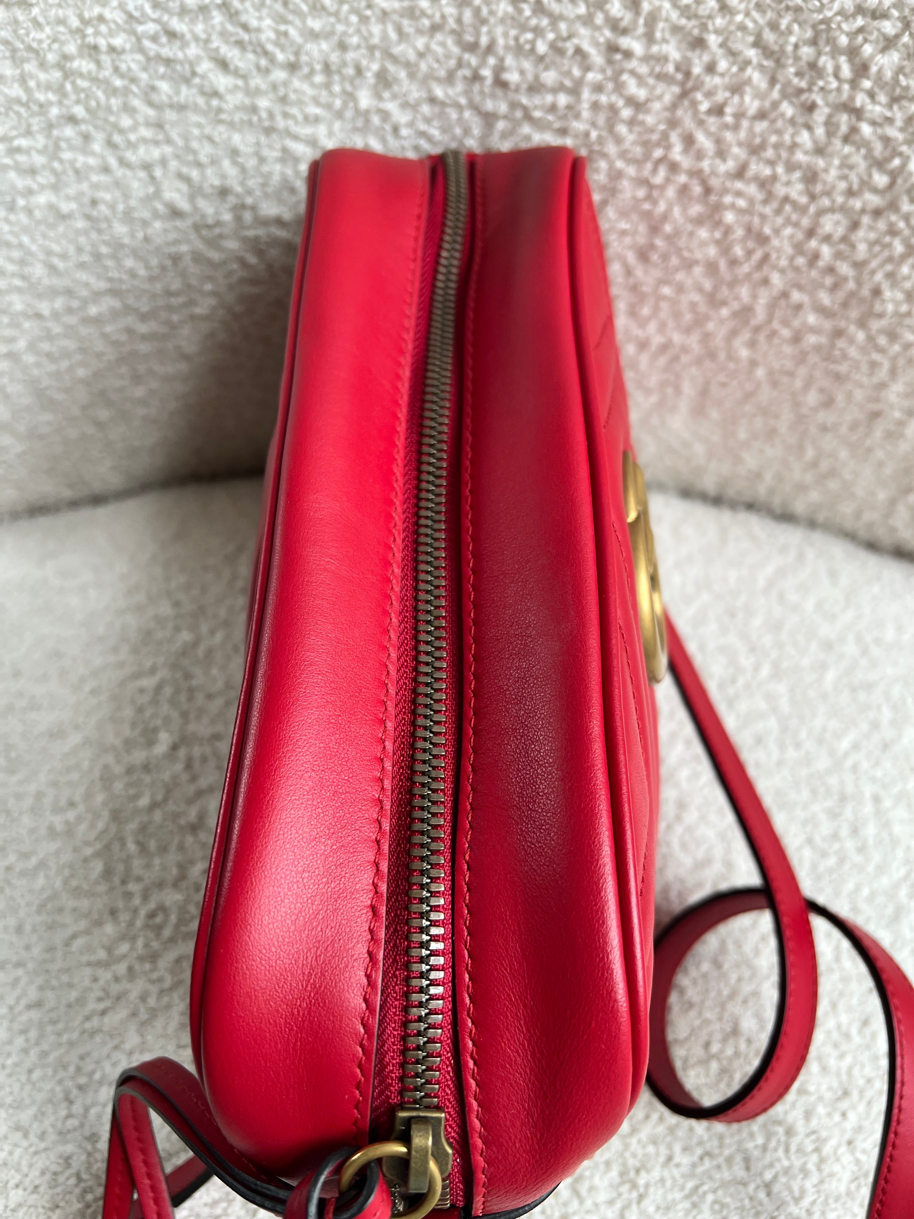 Gucci GG Red Marmont Small Shoulder Bag (RRP £1,440)