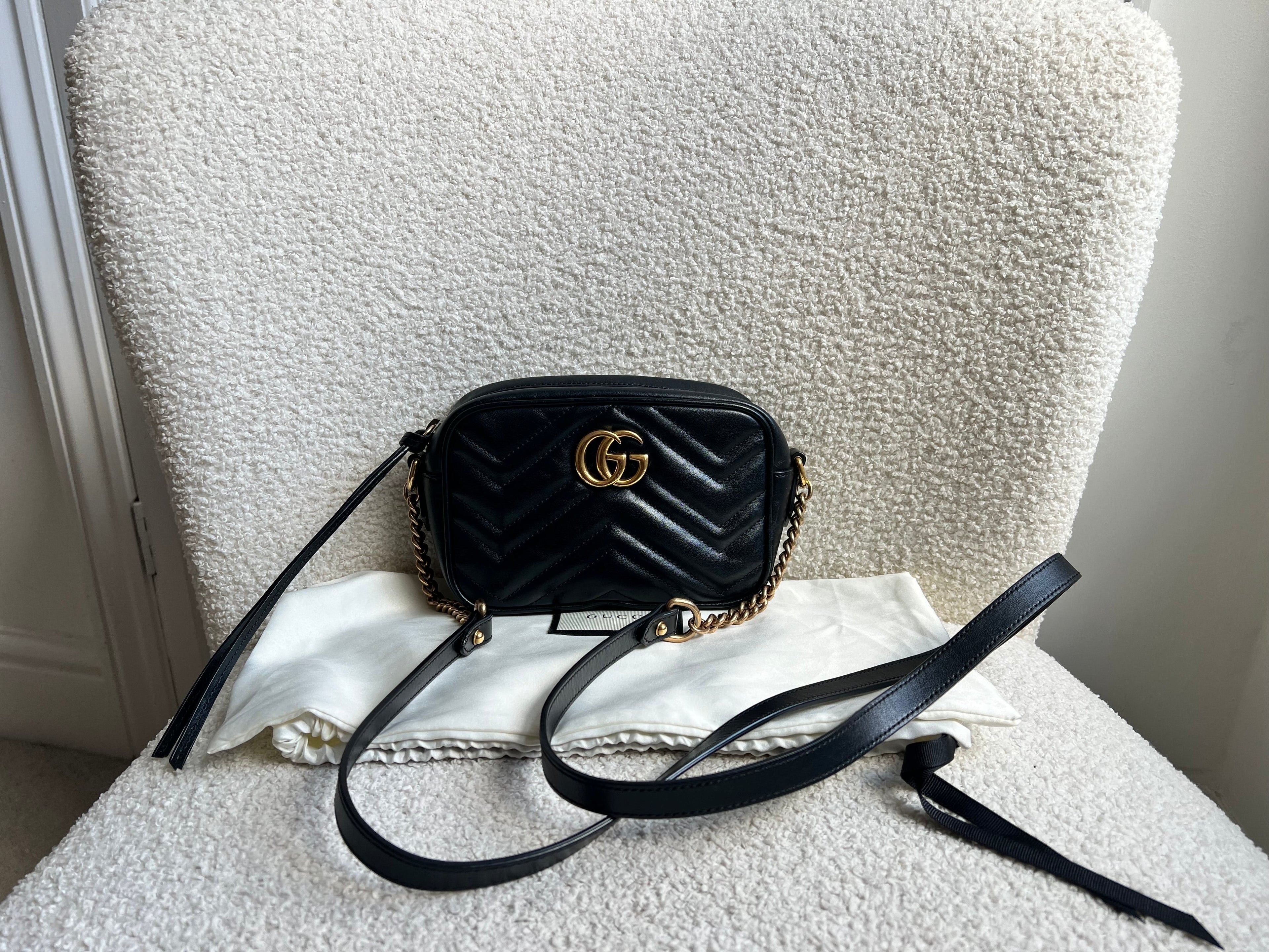 Gucci GG Black Marmont Mini Shoulder Bag (RRP £1,360)