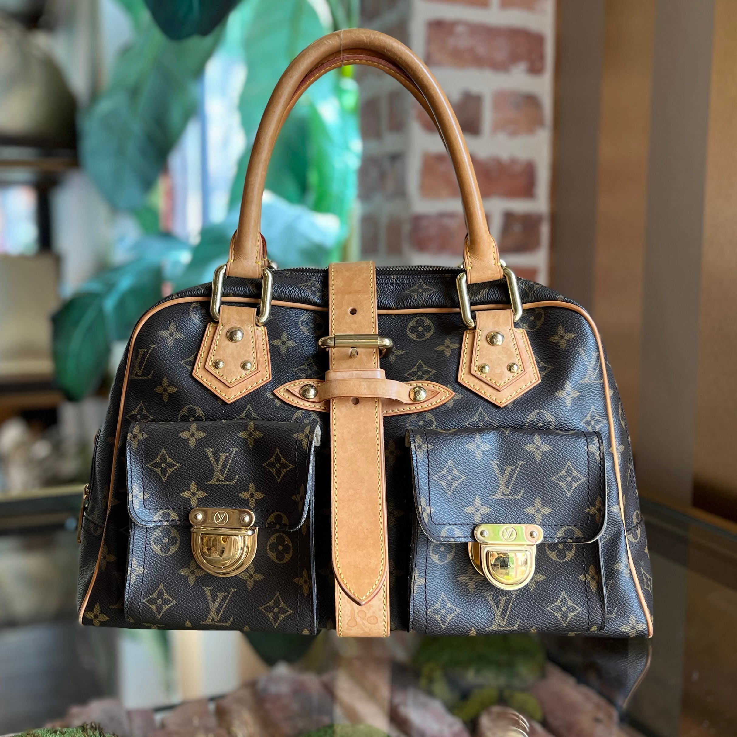 LOUIS VUITTON Manhattan GM Monogram Canvas Satchel Bag