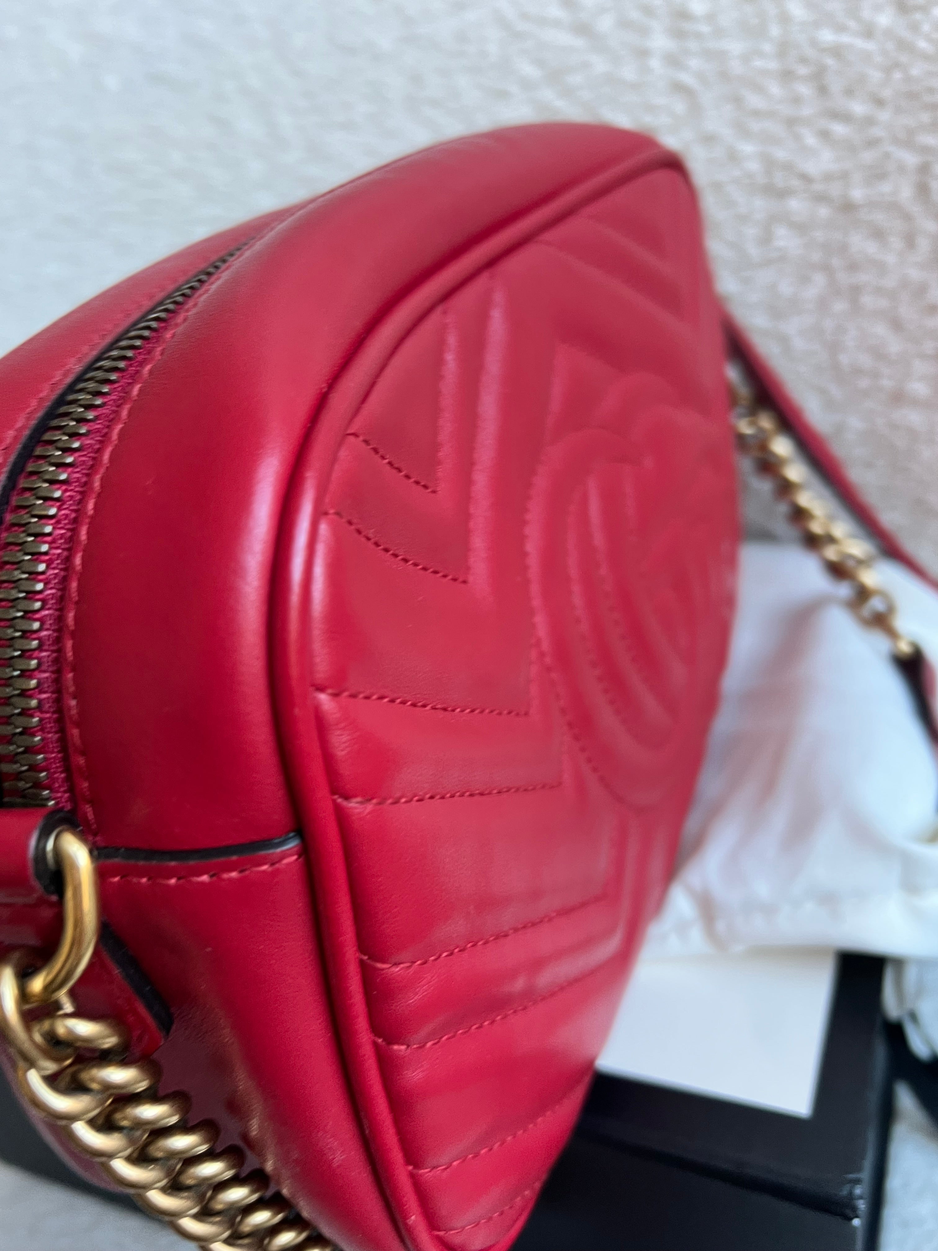 Gucci GG Red Marmont Small Shoulder Bag (RRP £1,440)