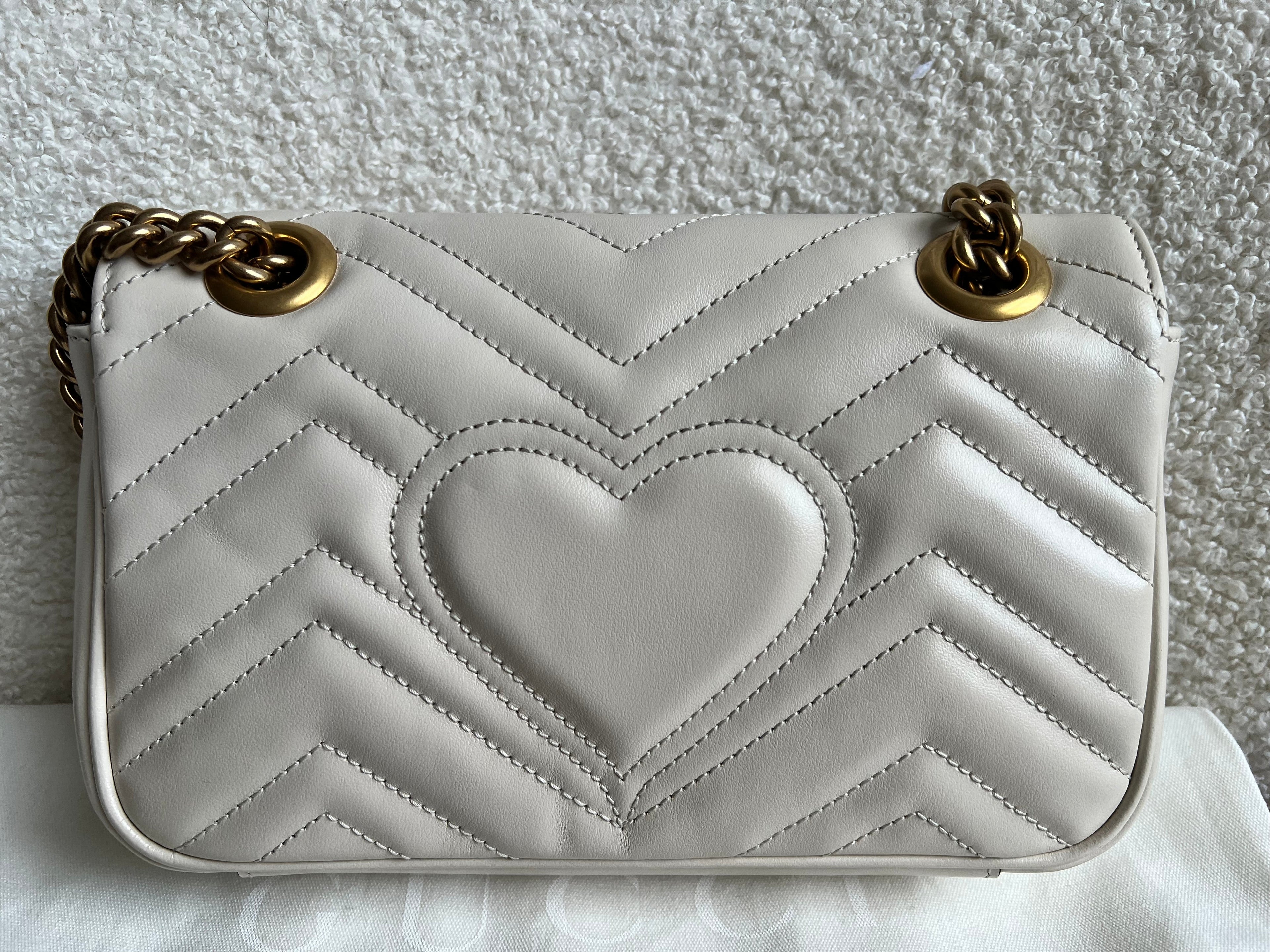 Gucci GG White Marmont Mini Shoulder Bag (RRP £1,890)