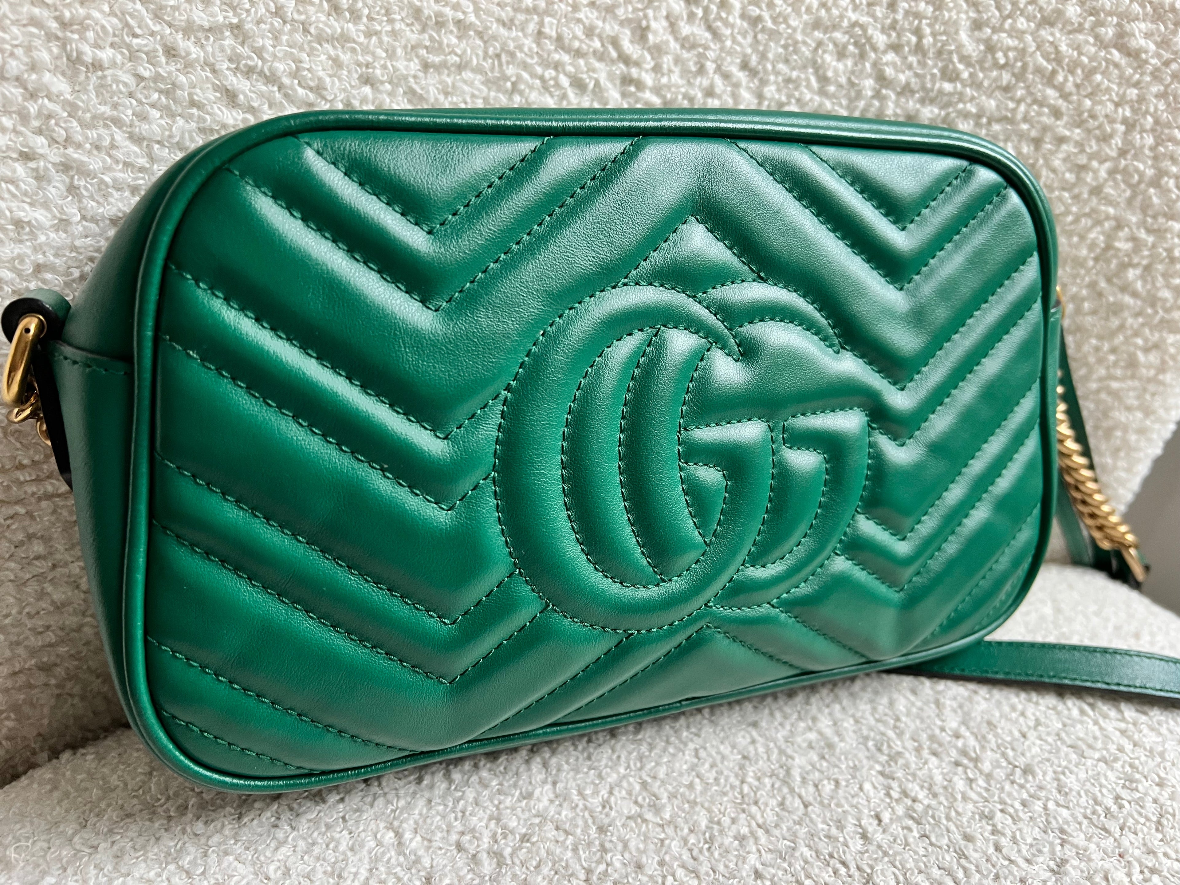 Gucci GG Green Marmont Small Shoulder Bag (RRP £1440)