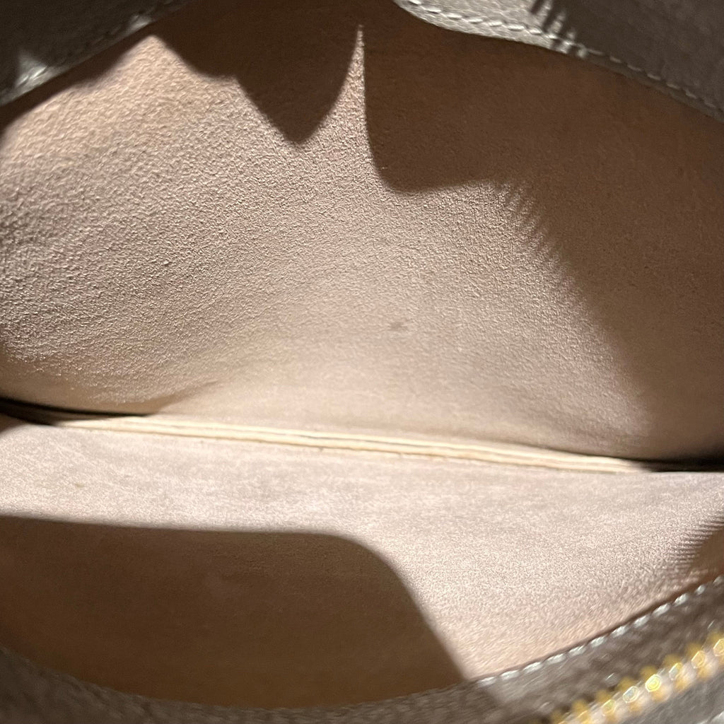 CELINE Trio Small Gray Pebbled Leather Crossbody Bag