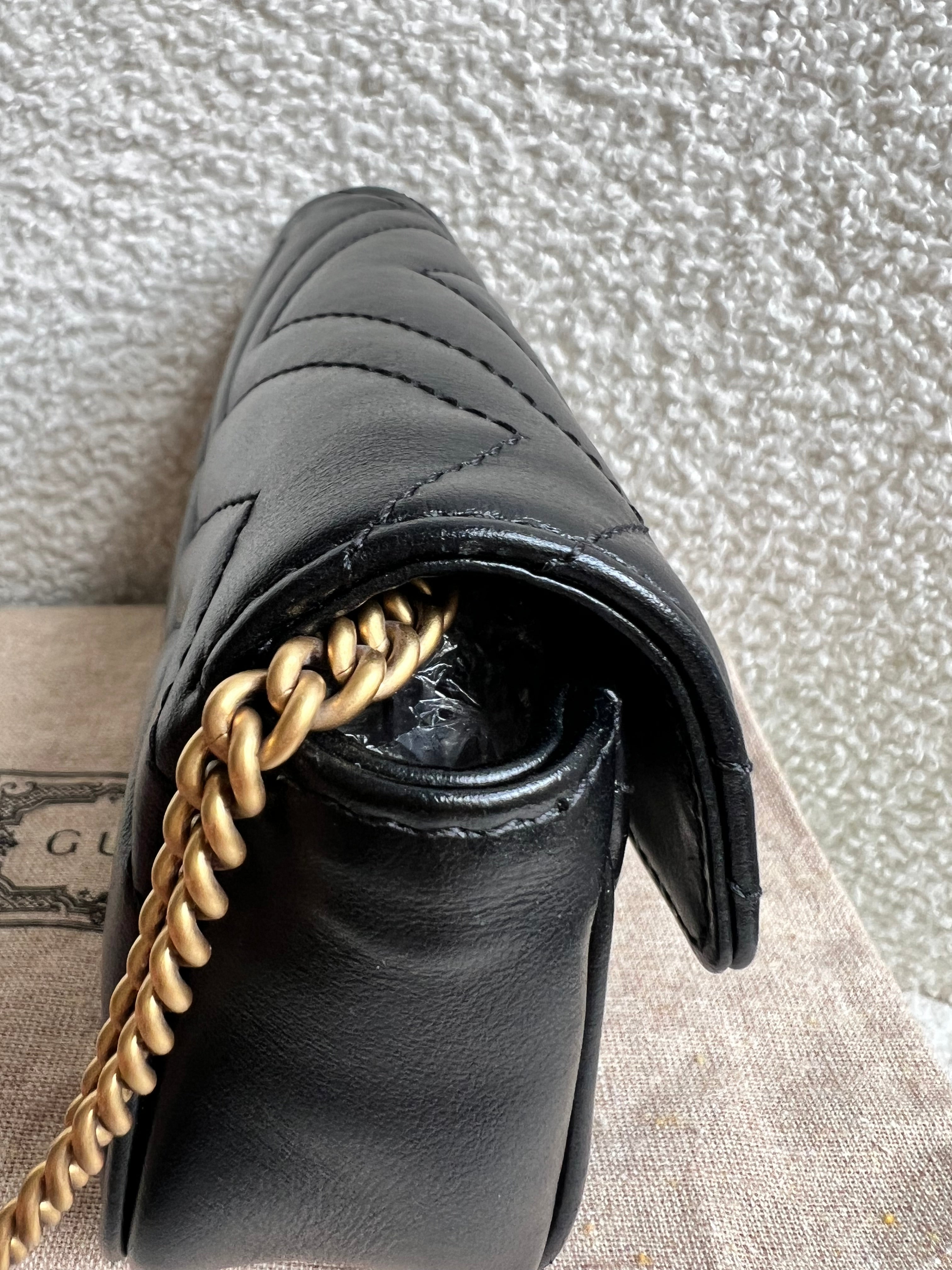 Gucci GG Black Marmont Super Mini Shoulder Bag (RRP £985)