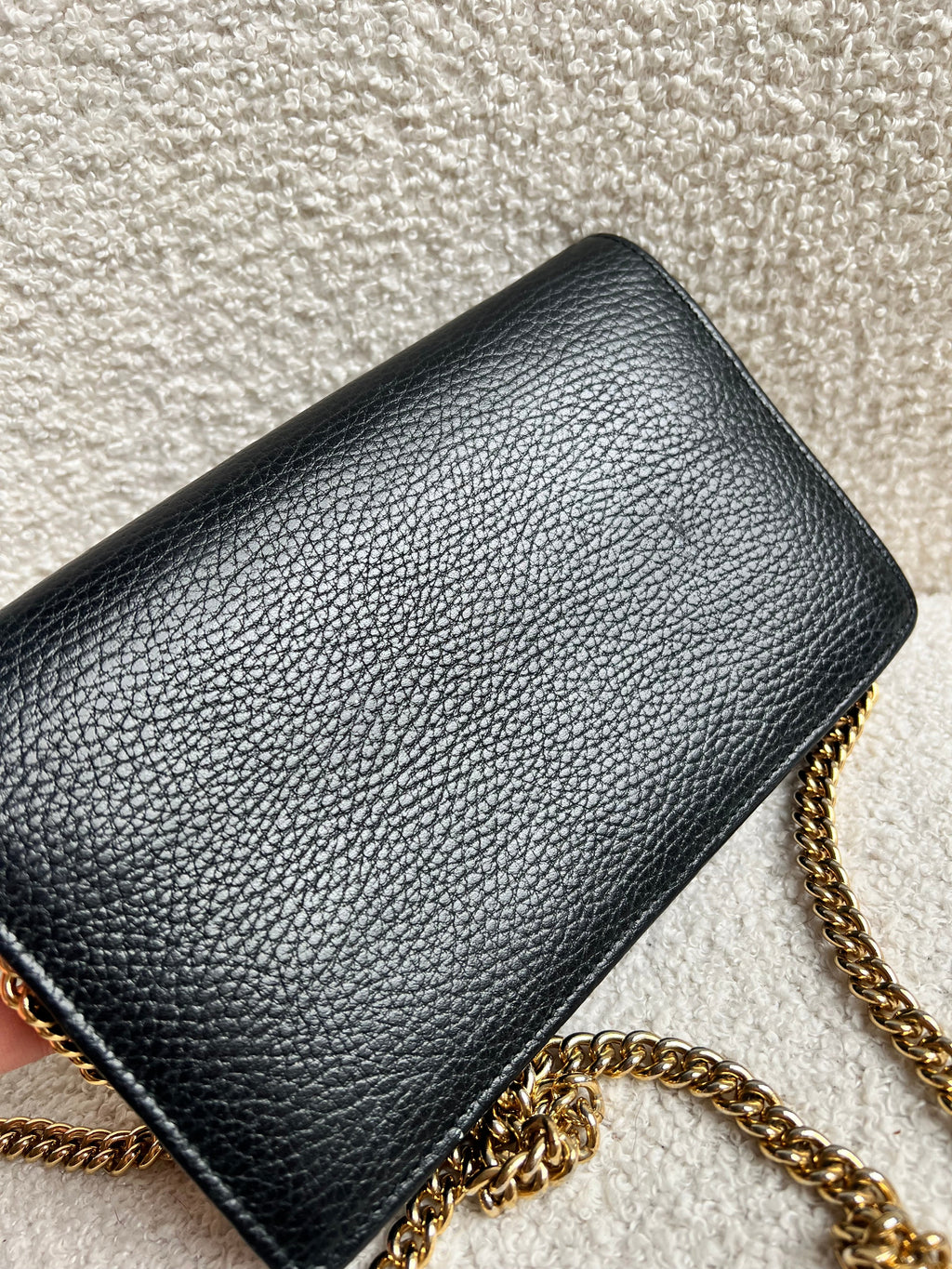 Gucci Black GG Marmont Chain Wallet (RRP £790)