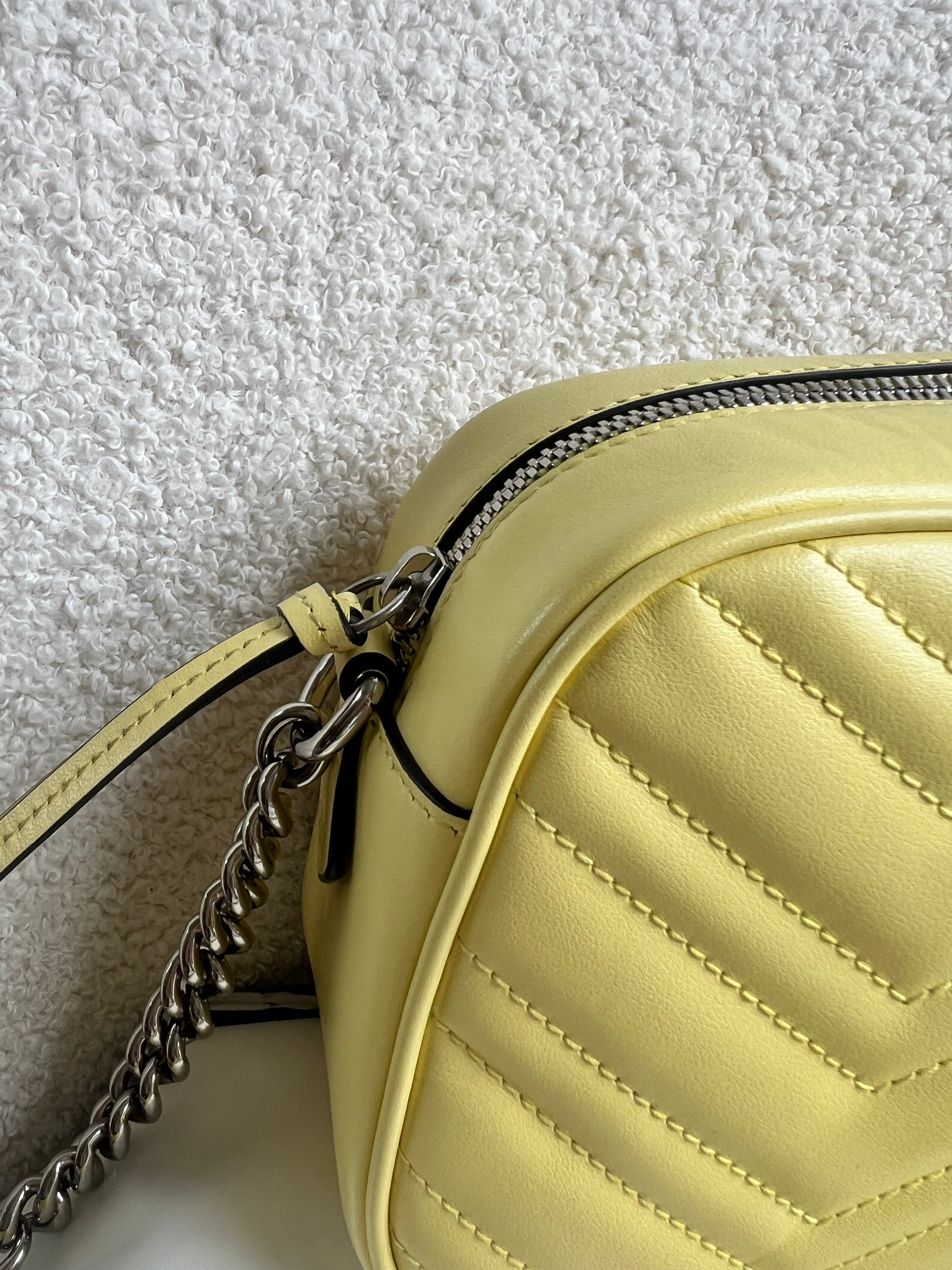 Gucci GG Pale Yellow Marmont Small Shoulder Bag (RRP £1440)