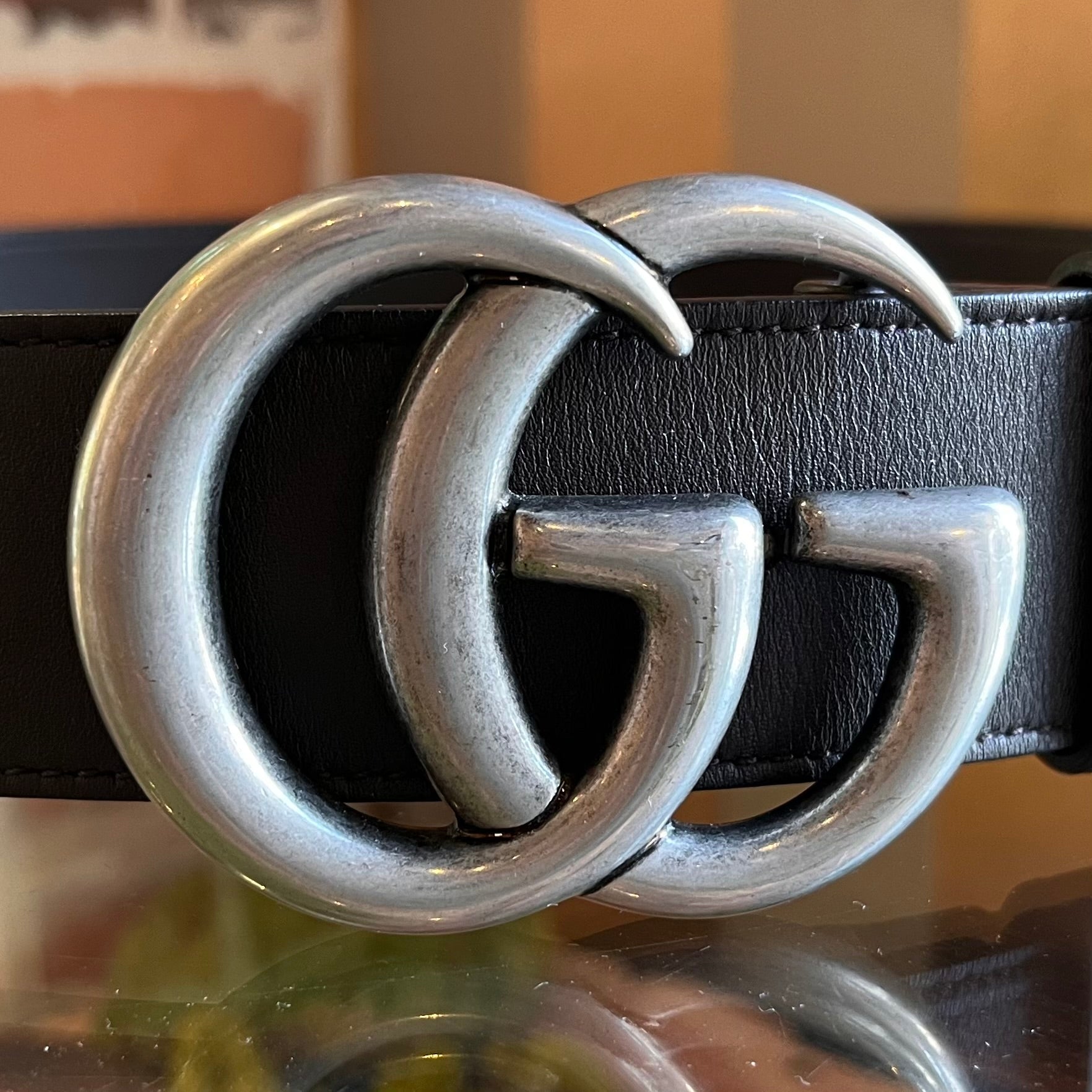 GUCCI GG Brown Marmont Leather Belt SZ 85/34