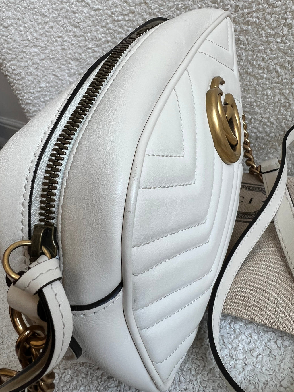 Gucci GG White Marmont Small Shoulder Bag (RRP £1440)
