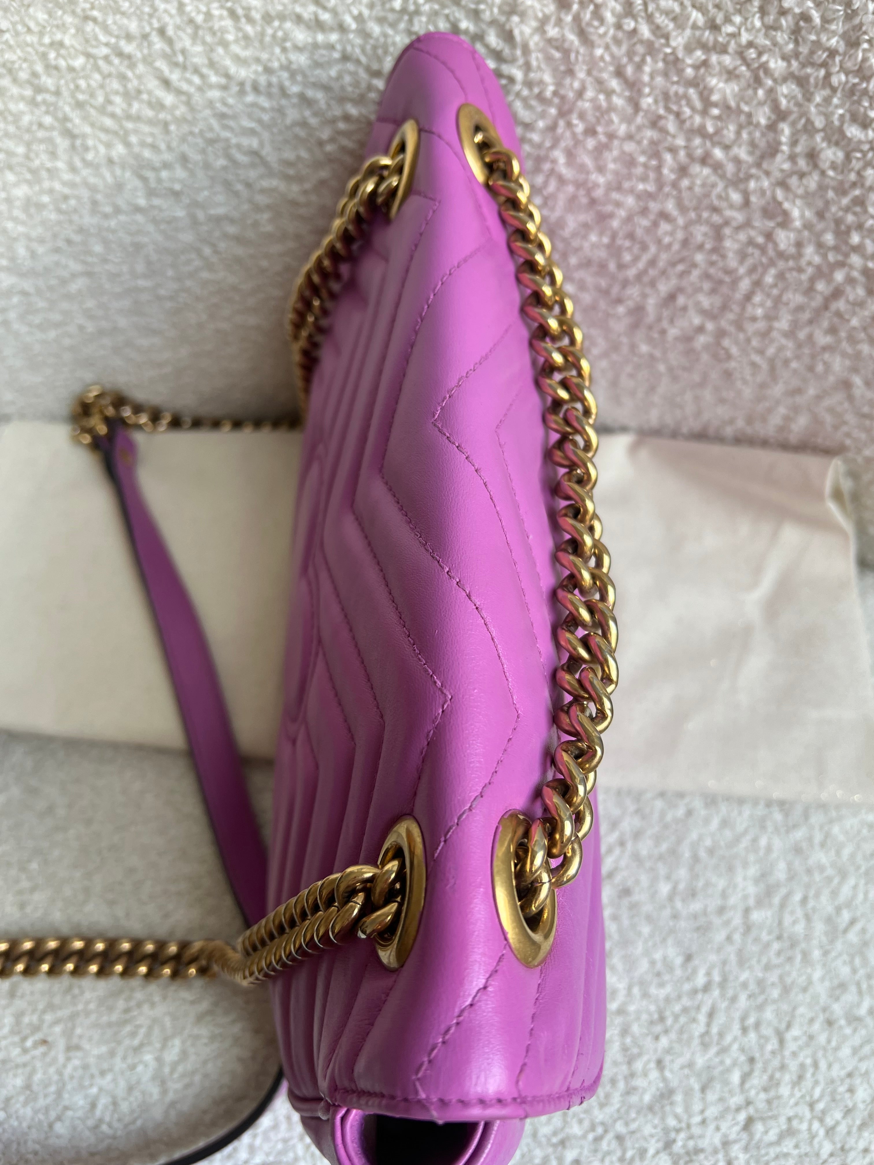 Gucci GG Hot Pink Marmont Small Shoulder Bag (RRP £2070)