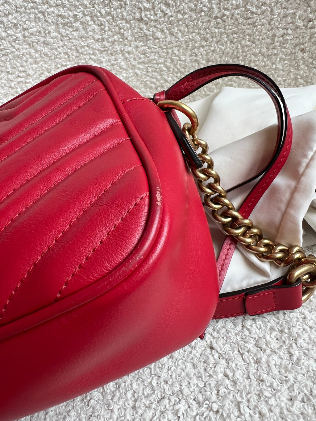 Gucci GG Red Marmont Small Shoulder Bag (RRP £1,440)