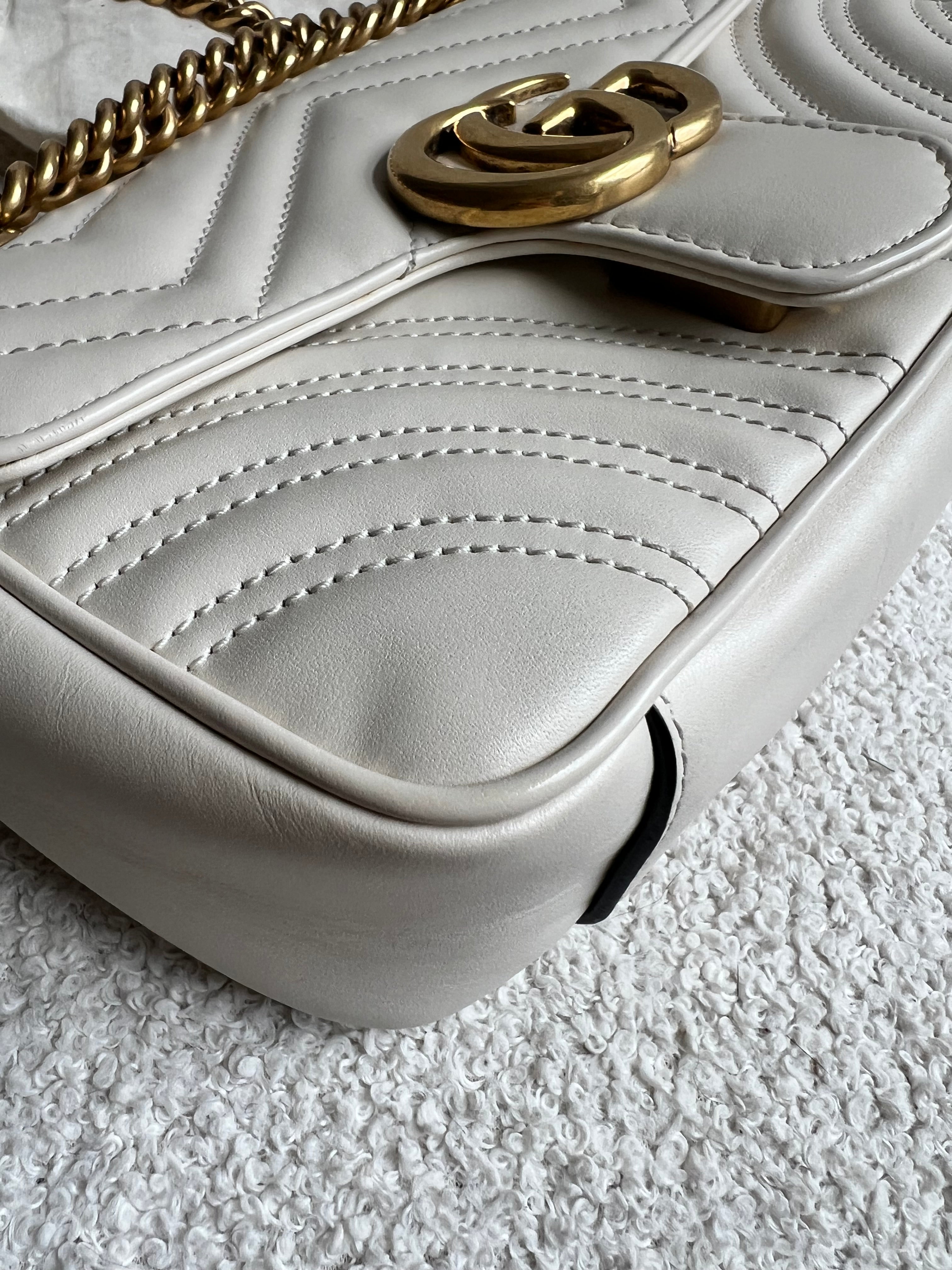 Gucci GG White Marmont Mini Shoulder Bag (RRP £1,890)