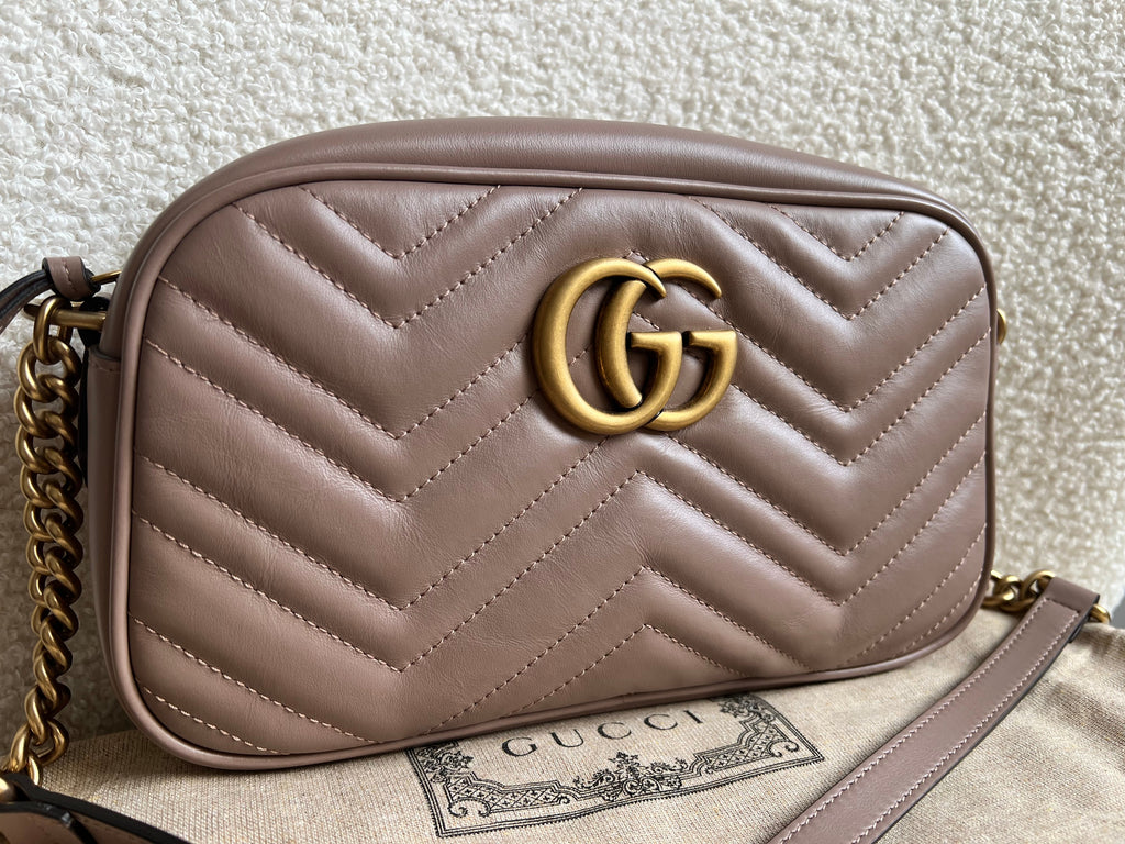 Gucci GG Marmont Porcelain Rose Small Shoulder Bag (RRP £1440)