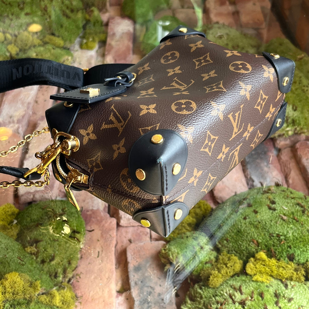 LOUIS VUITTON Petite Malle Souple Black Monogram Canvas Top Handle Bag