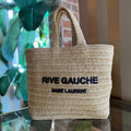 SAINT LAURENT Rive Gauche Natural Raffia Tote Bag