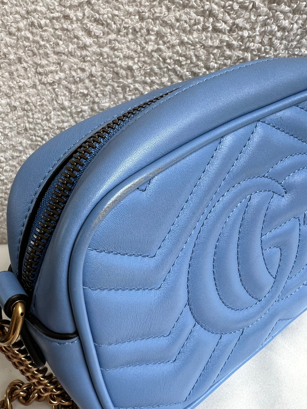 Gucci GG Blue Marmont Mini Shoulder Bag (RRP £1,360)