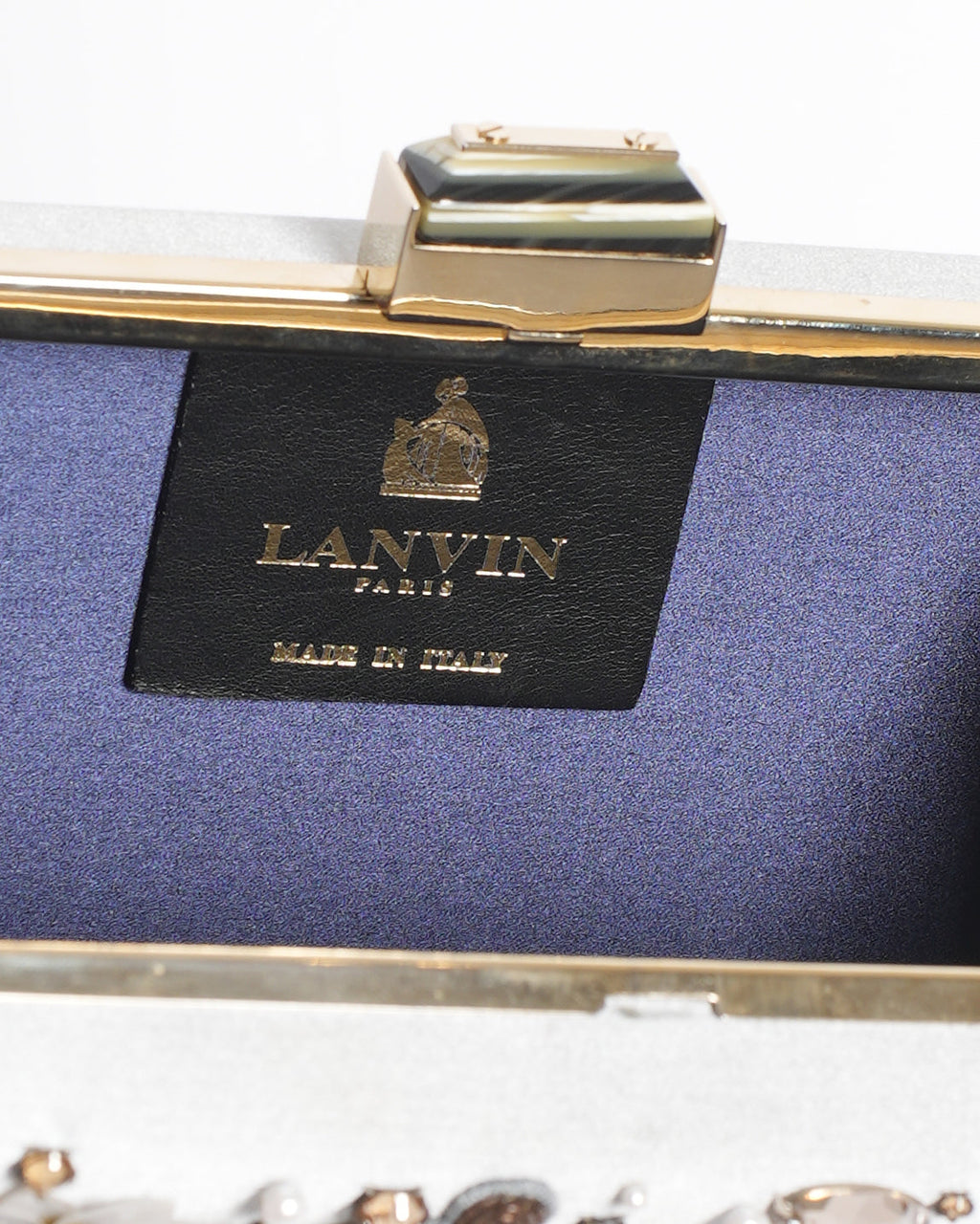 Lanvin Grey Paris Embroidered Clutch