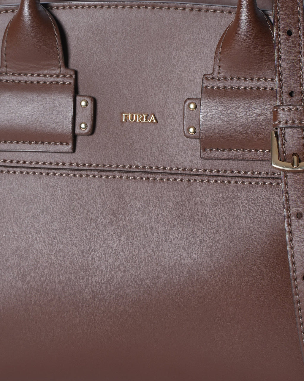 Furla Metallic Brown Leather Bag