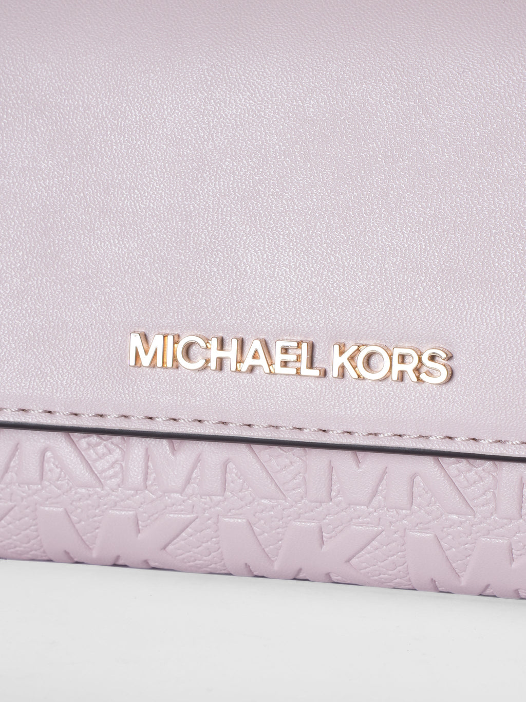 New Michael Kors Jet Set Powder Blush Large Wallet On Chain