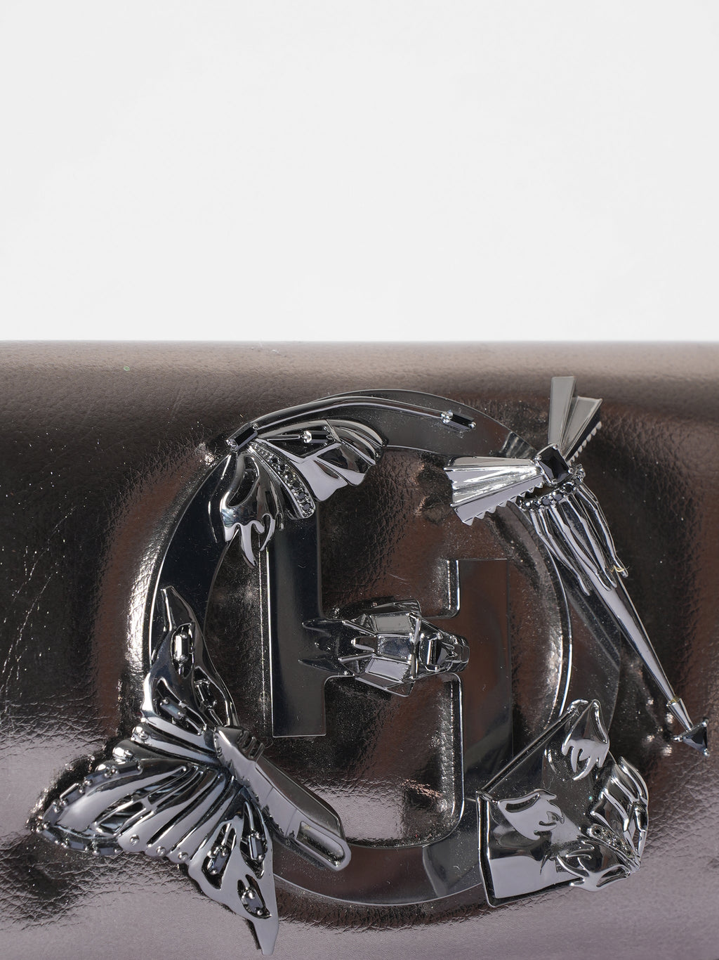 Outhouse 'The Mini Disco' Metallic Chrome Sling Bag