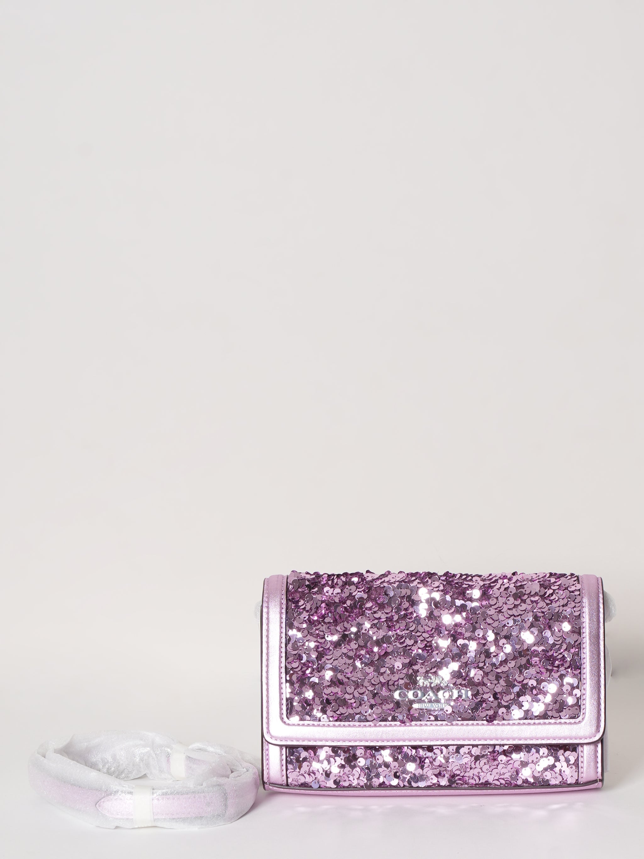 Coach Sequin Leather Pearl Crossbody Bag