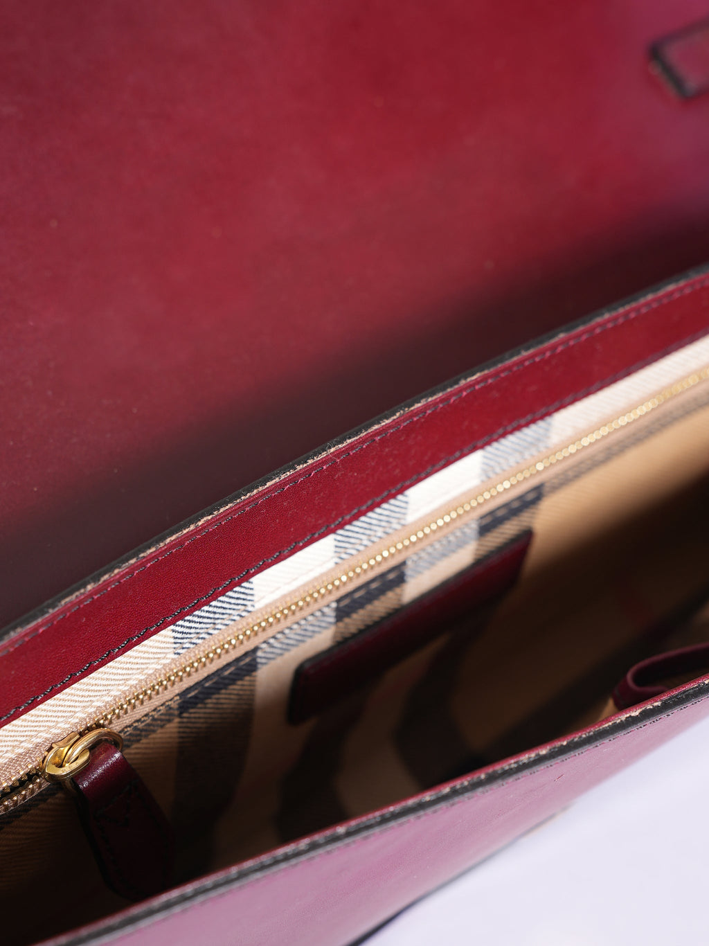 Burberry Large Maroon Crossbody Bag