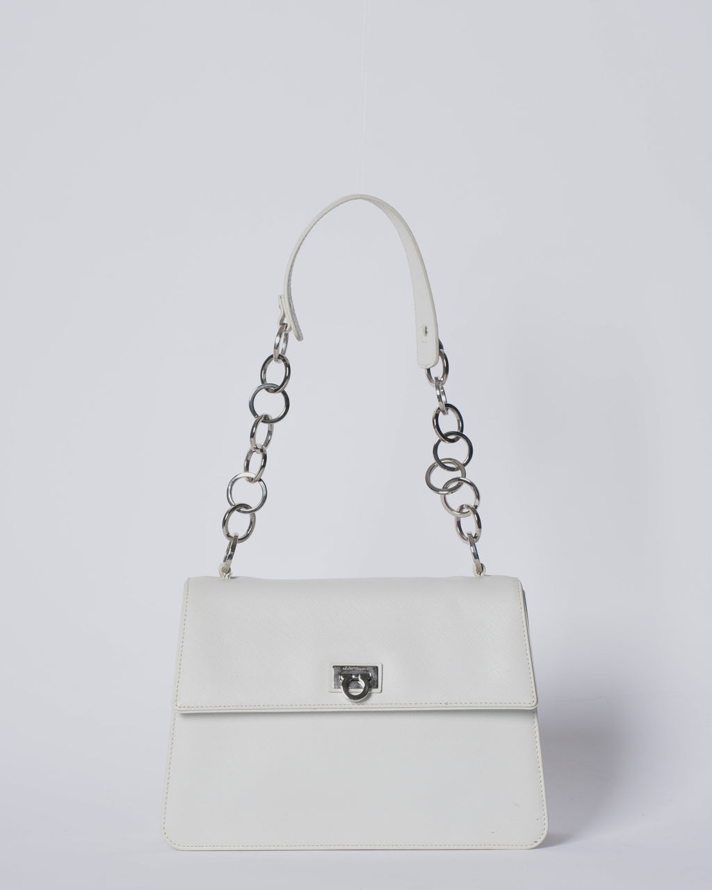 Salvatore Ferragamo White Leather Crossbody